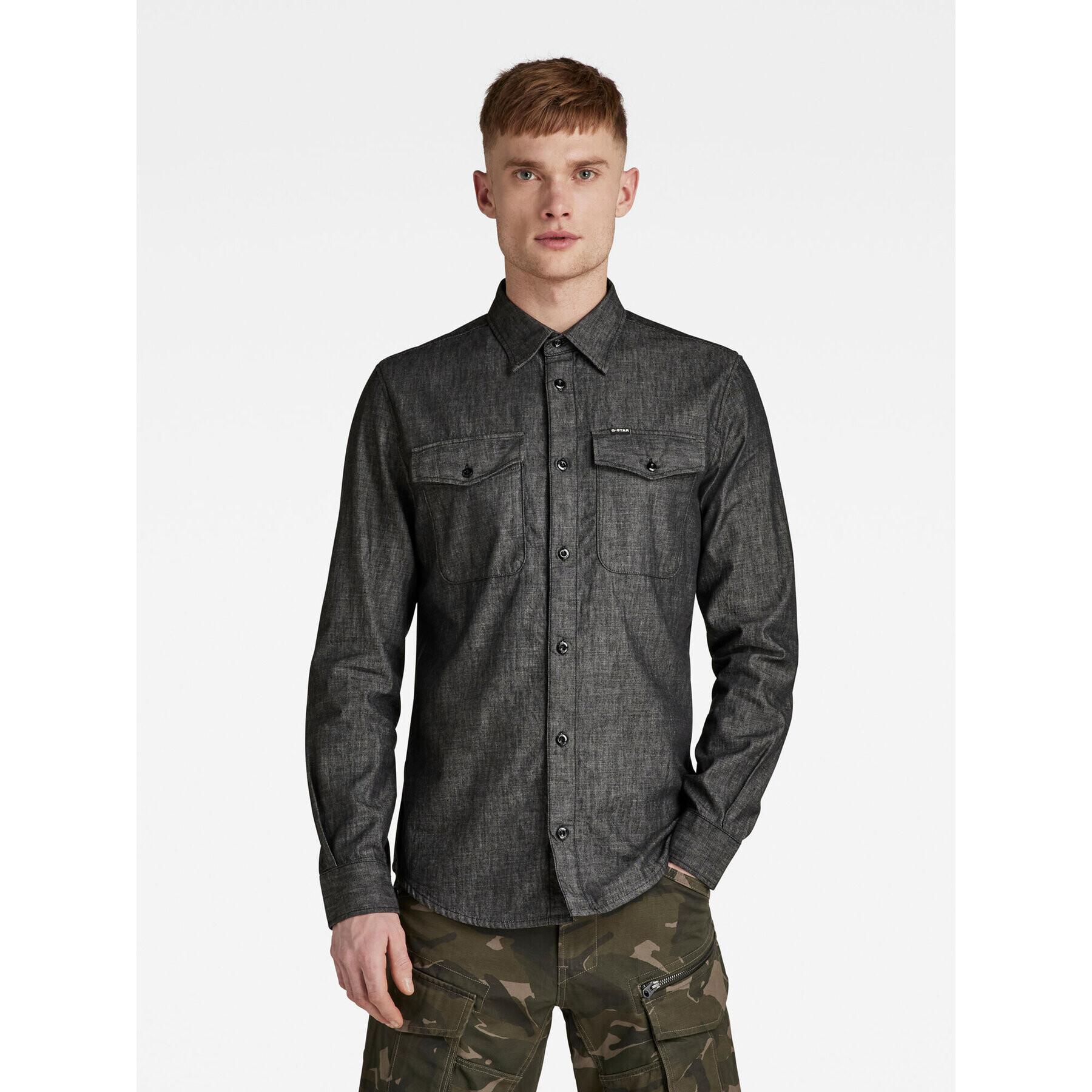 G-Star Raw Košile D20165-D195-A814 Šedá Slim Fit - Pepit.cz