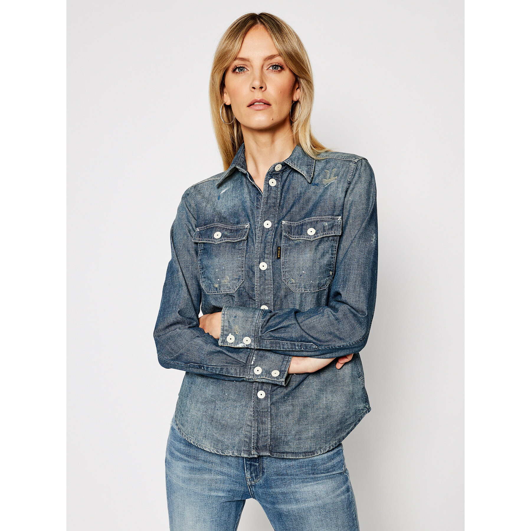 G-Star Raw Košile Kick Back Worked D19020-C611-C244 Tmavomodrá Regular Fit - Pepit.cz