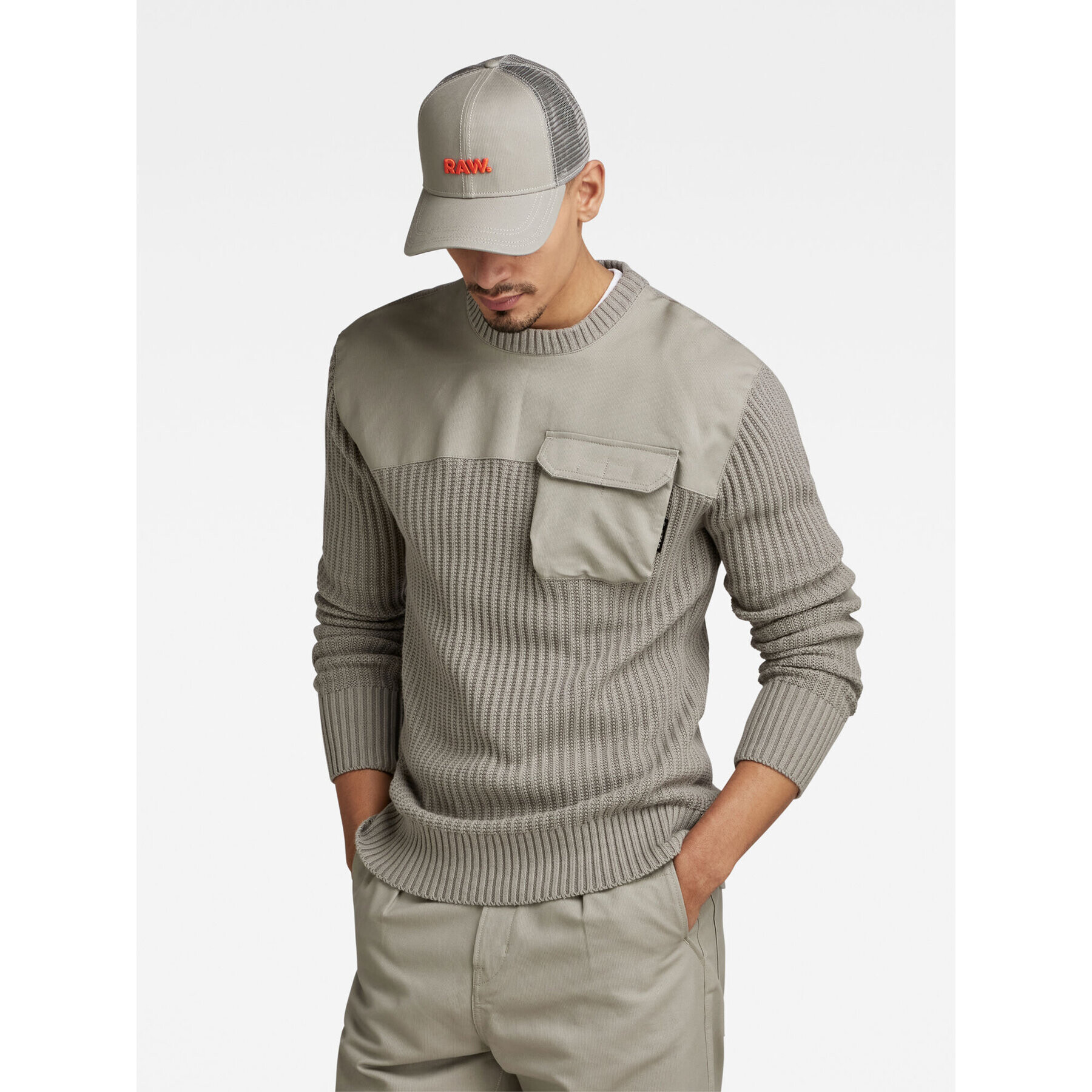 G-Star Raw Svetr Army D23525-D496-G106 Béžová Regular Fit - Pepit.cz