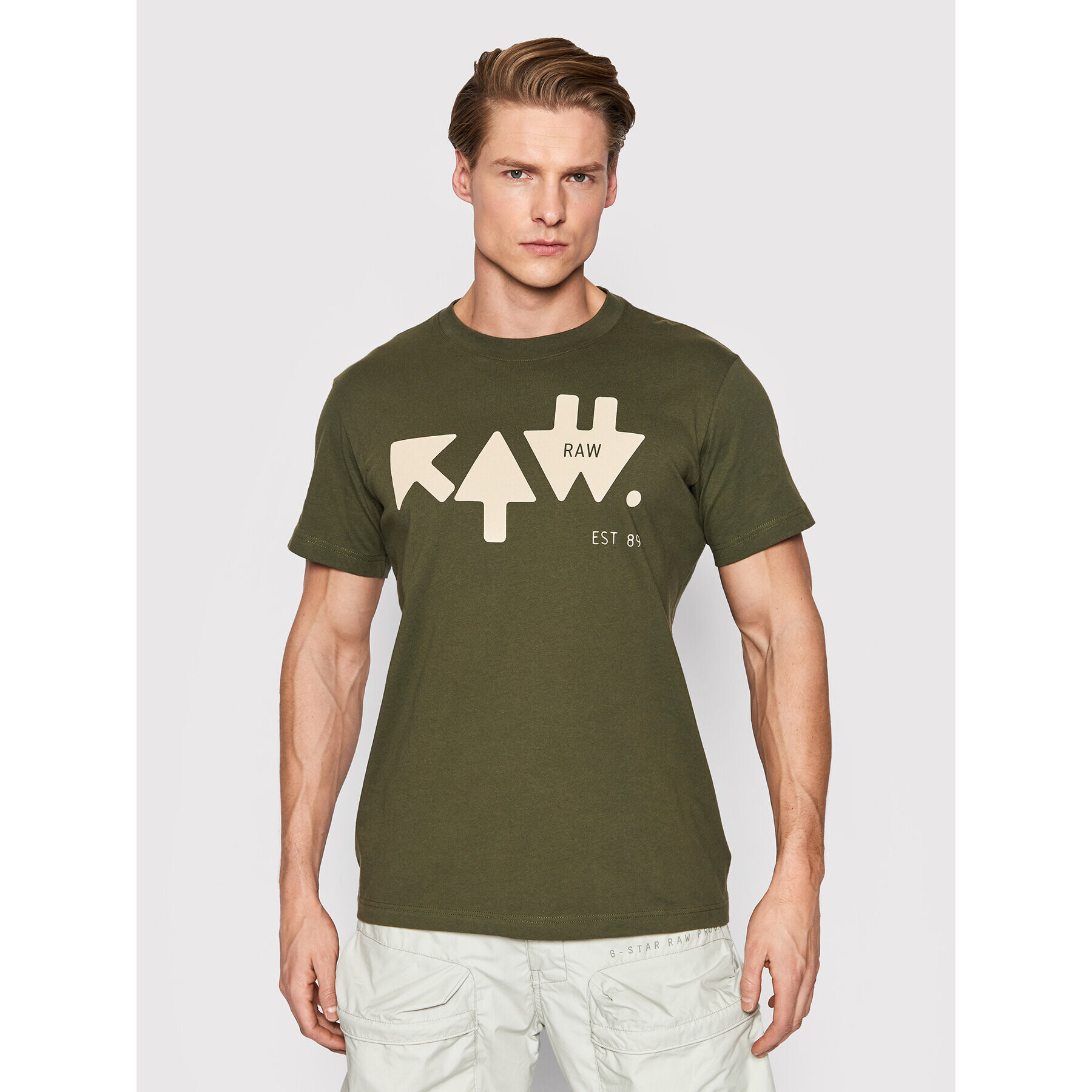 G-Star Raw T-Shirt Arrow D21182-336-B230 Zelená Regular Fit - Pepit.cz