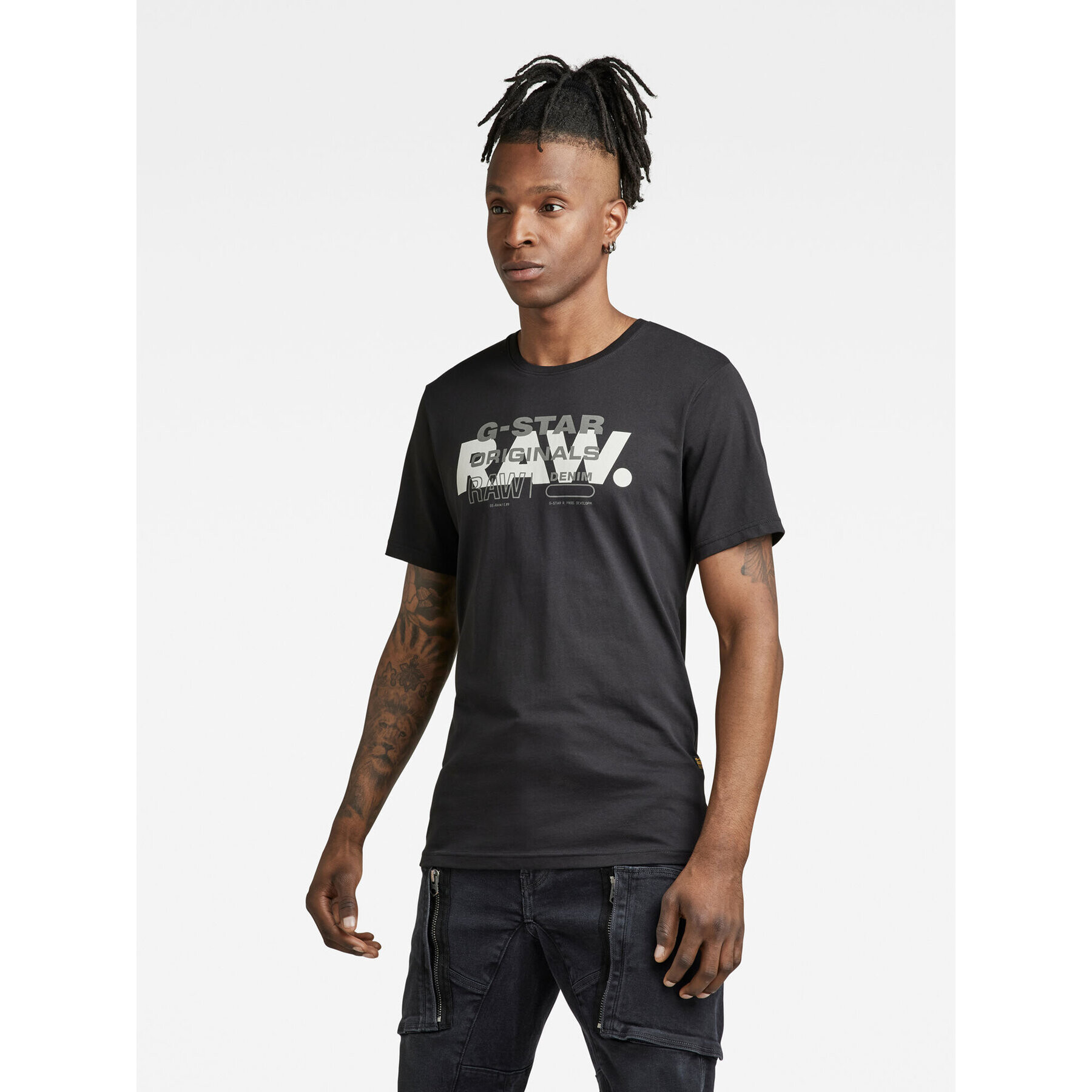 G-Star Raw T-Shirt D22202-336-6484 Černá Slim Fit - Pepit.cz