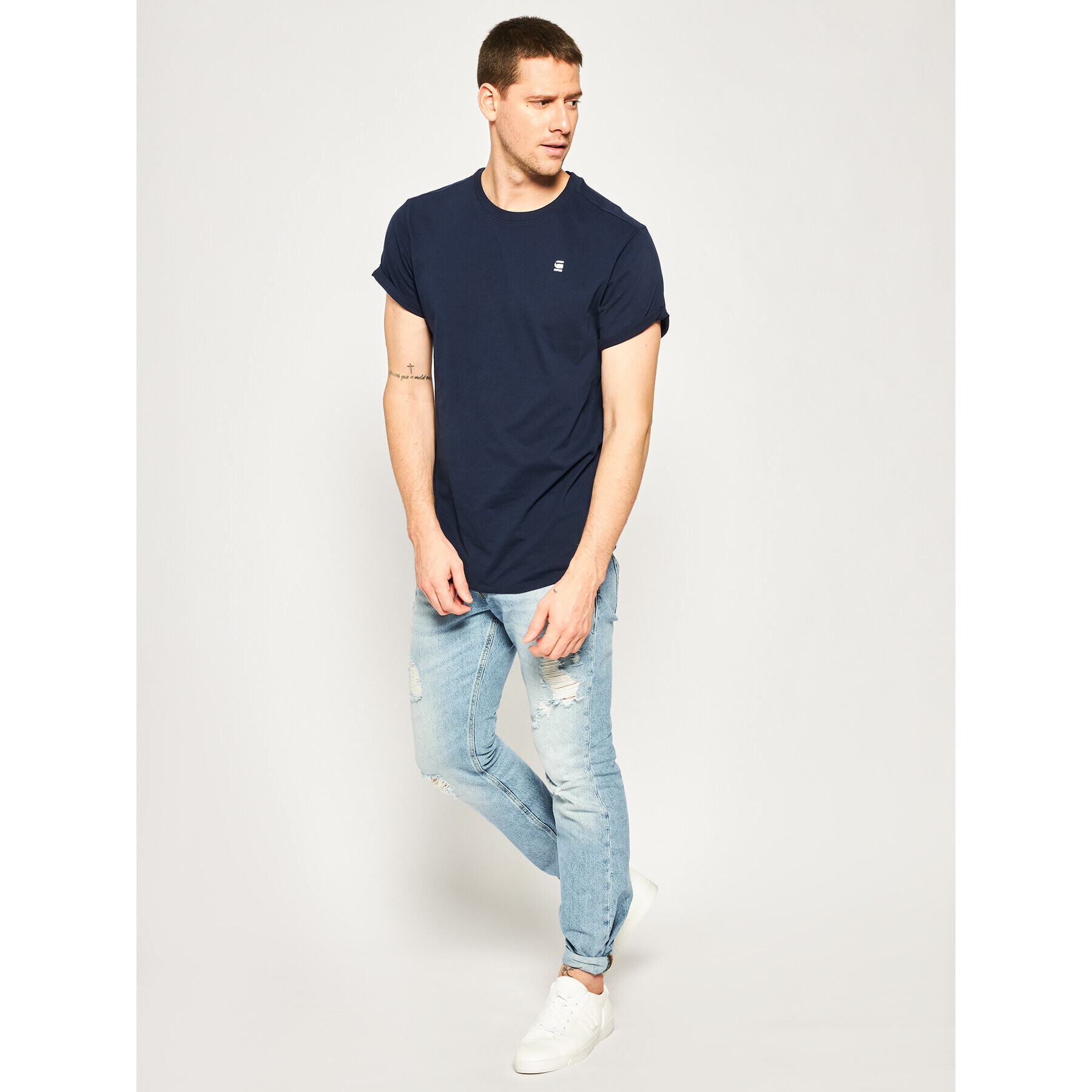 G-Star Raw T-Shirt Lash R T D16396-2653-B111 Tmavomodrá Regular Fit - Pepit.cz