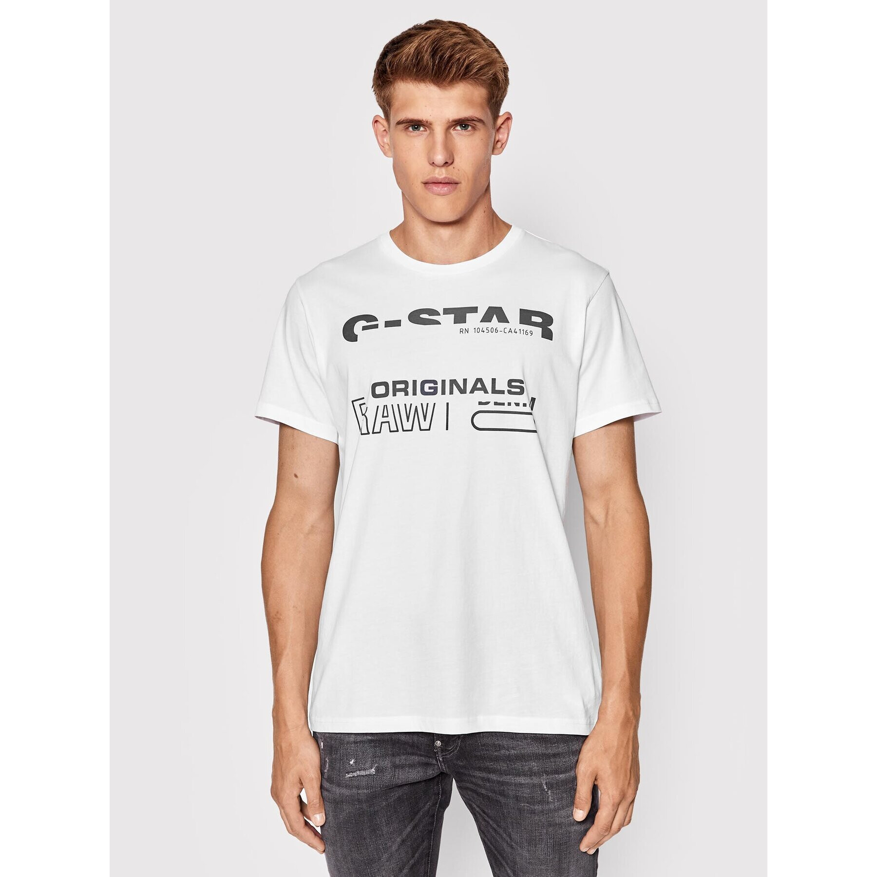 G-Star Raw T-Shirt Originals D21664-C506-110 Bílá Regular Fit - Pepit.cz