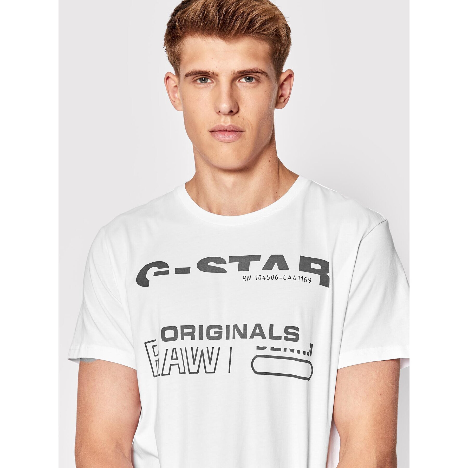 G-Star Raw T-Shirt Originals D21664-C506-110 Bílá Regular Fit - Pepit.cz