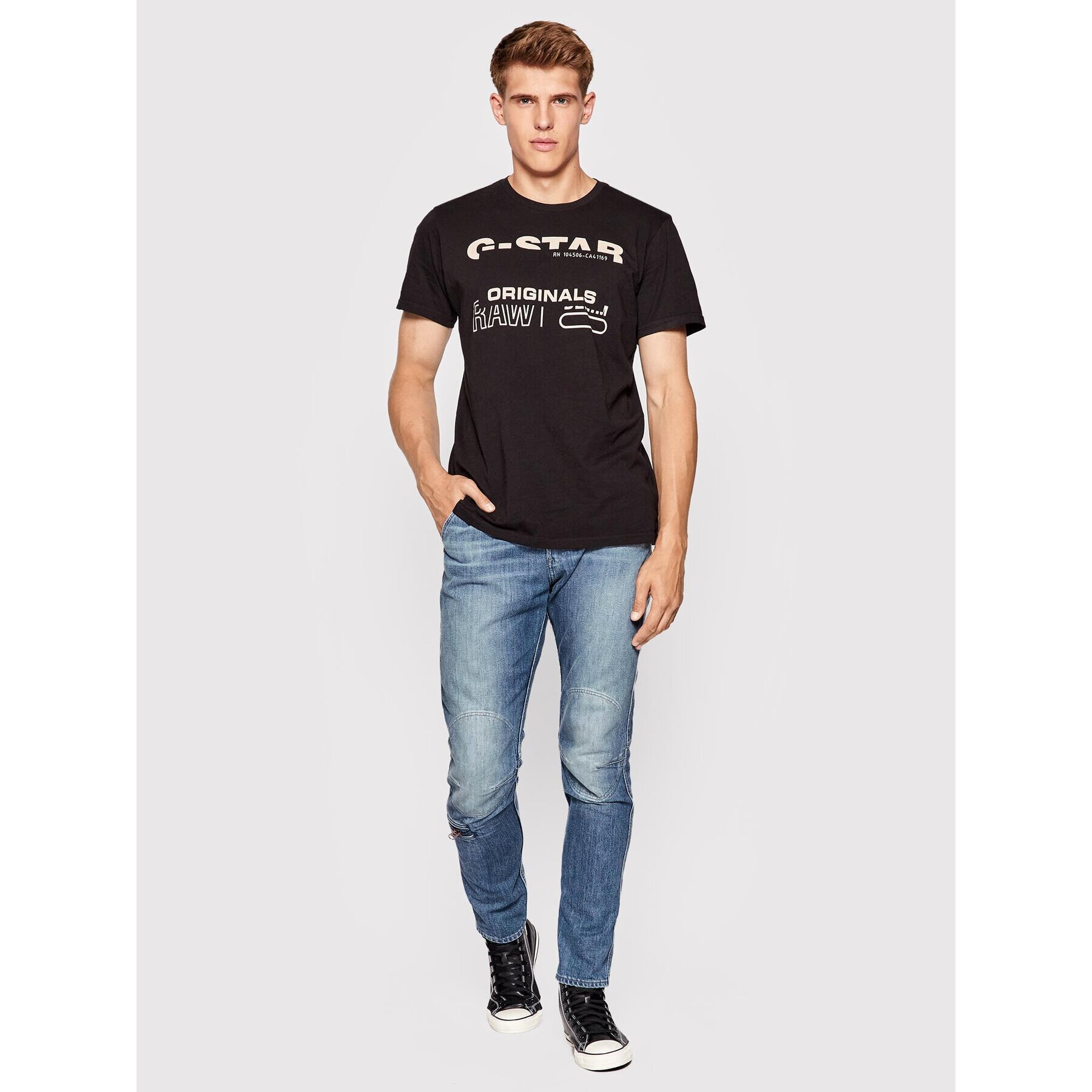 G-Star Raw T-Shirt Originals D21664-C506-6484 Černá Regular Fit - Pepit.cz