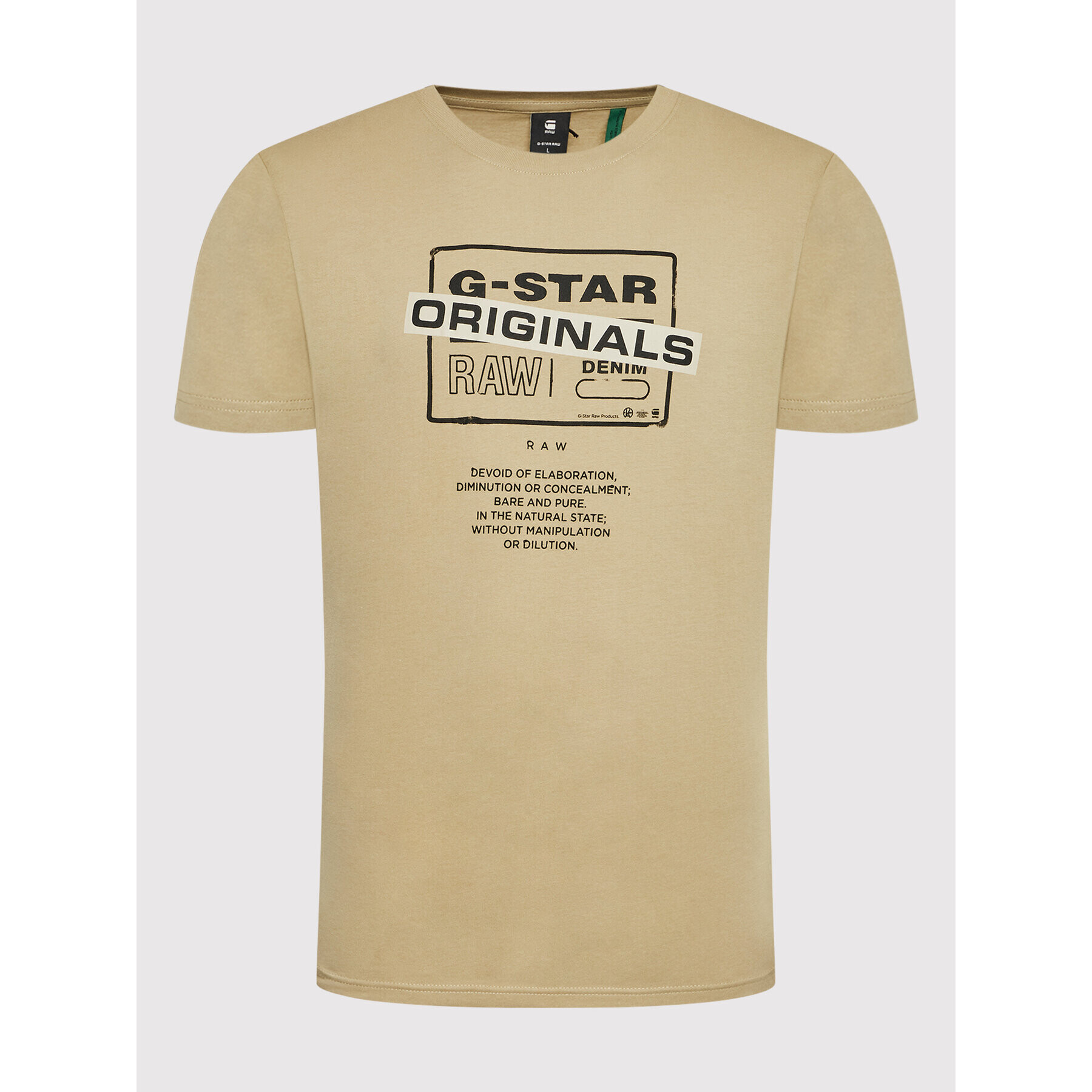 G-Star Raw T-Shirt Originals Logo D21181-336-C941 Béžová Regular Fit - Pepit.cz