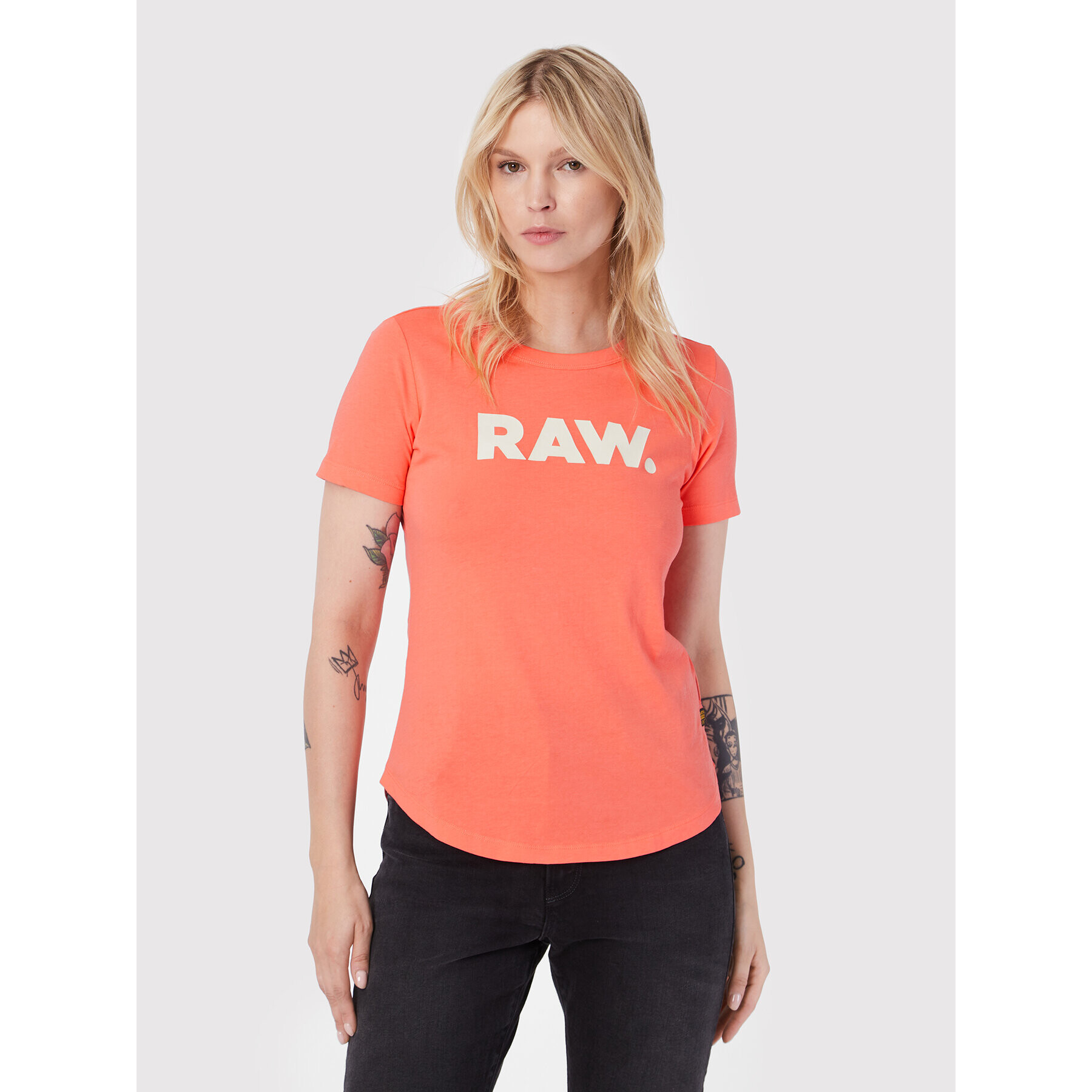 G-Star Raw T-Shirt Raw. D21226 -107-D159 Oranžová Slim Fit - Pepit.cz