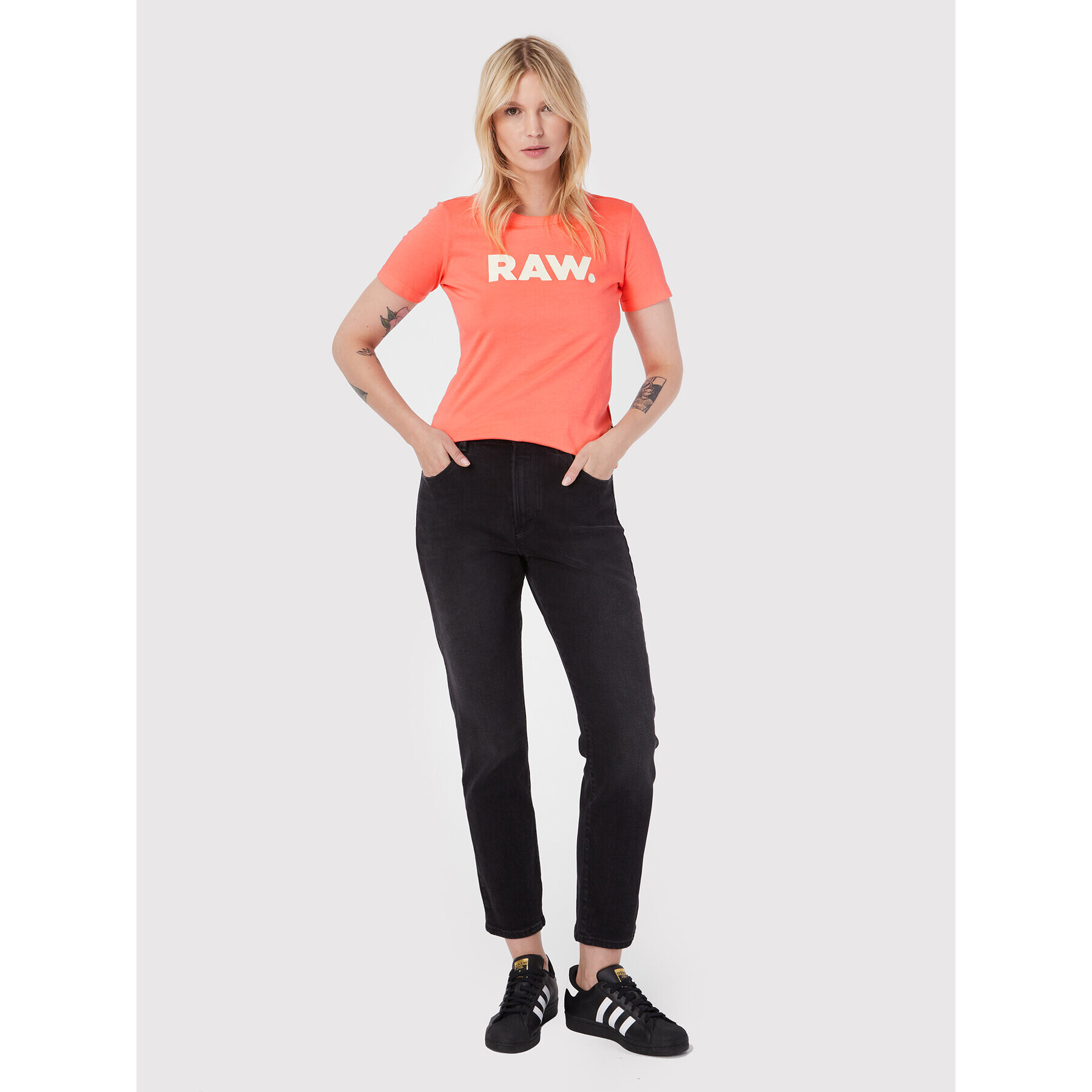 G-Star Raw T-Shirt Raw. D21226 -107-D159 Oranžová Slim Fit - Pepit.cz