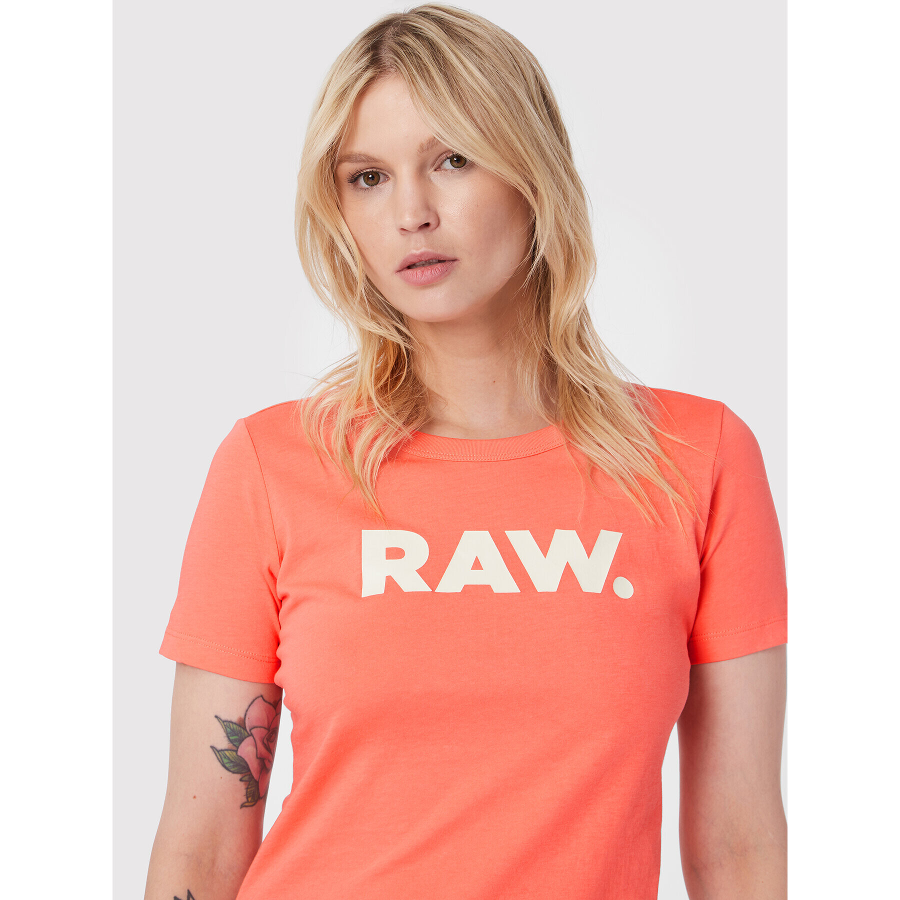 G-Star Raw T-Shirt Raw. D21226 -107-D159 Oranžová Slim Fit - Pepit.cz