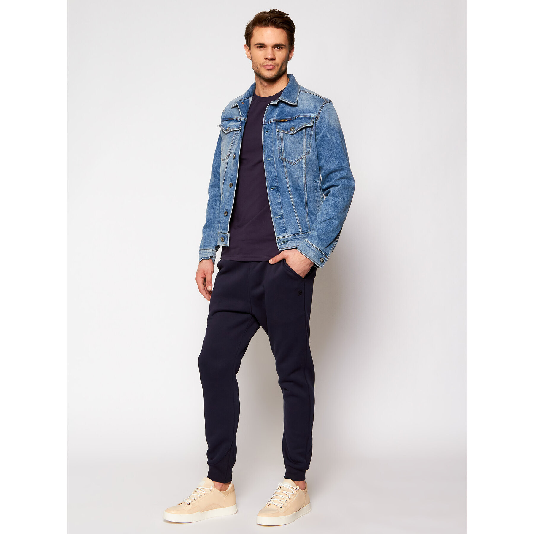 G-Star Raw Teplákové kalhoty Premium Core D15653-C235-6067 Tmavomodrá Slim Fit - Pepit.cz