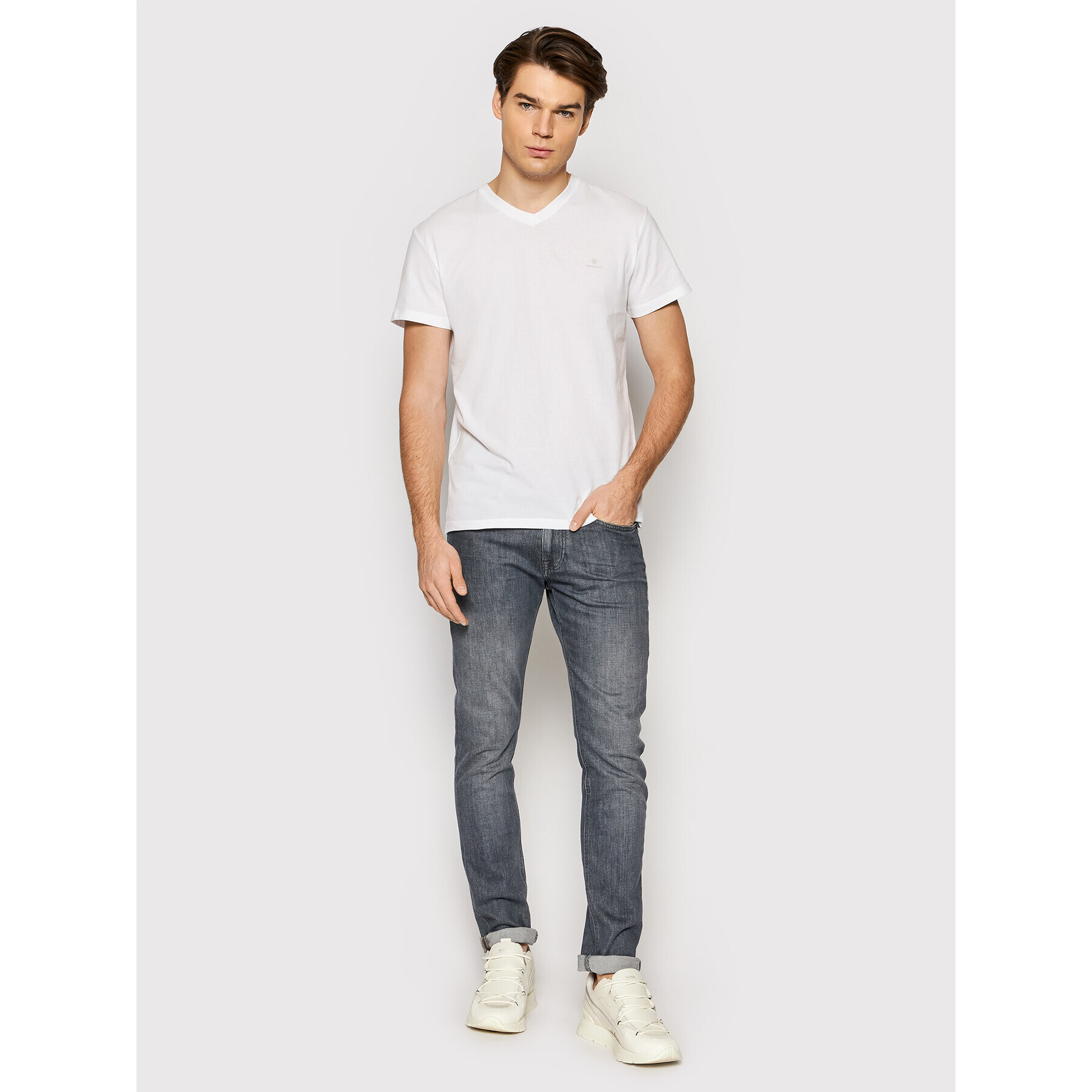 Gant 2-dílná sada T-shirts Essentials 901002118 Bílá Regular Fit - Pepit.cz