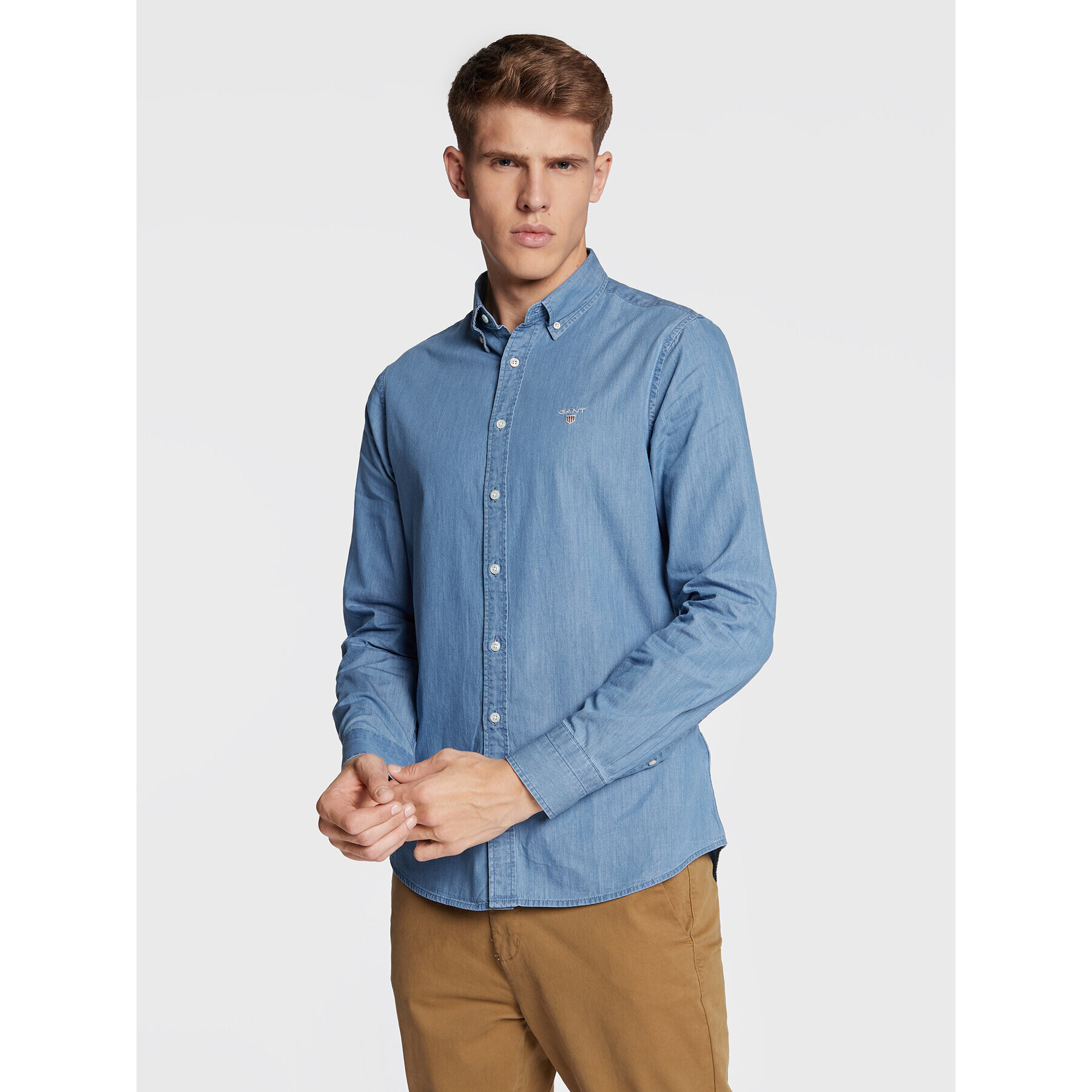 Gant džínová košile Indigo 3040522 Modrá Slim Fit - Pepit.cz