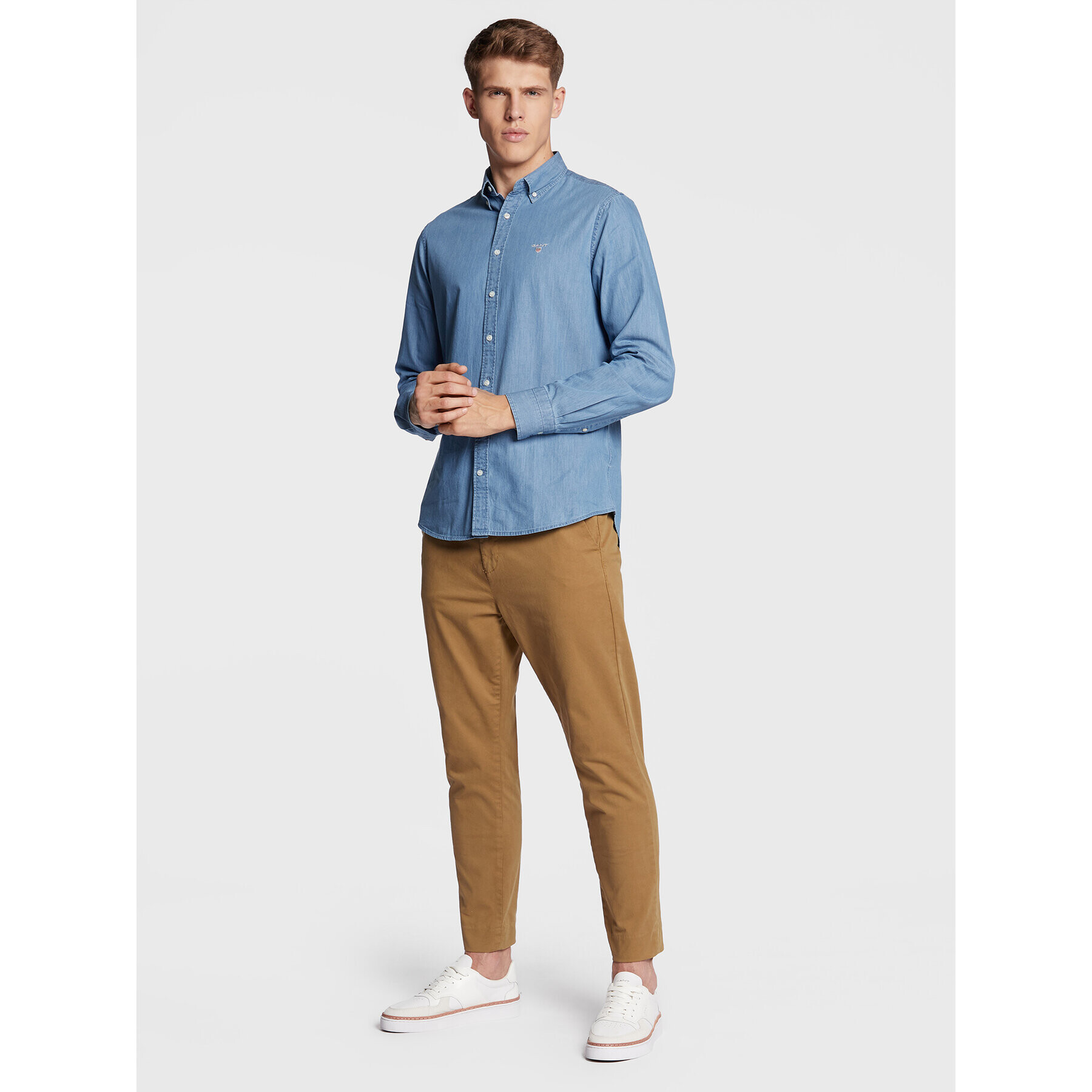 Gant džínová košile Indigo 3040522 Modrá Slim Fit - Pepit.cz