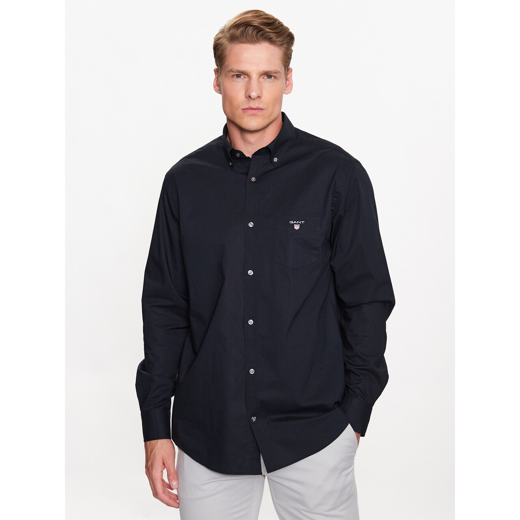 Gant Košile The Broadcloth Reg 3046400 Černá Regular Fit - Pepit.cz