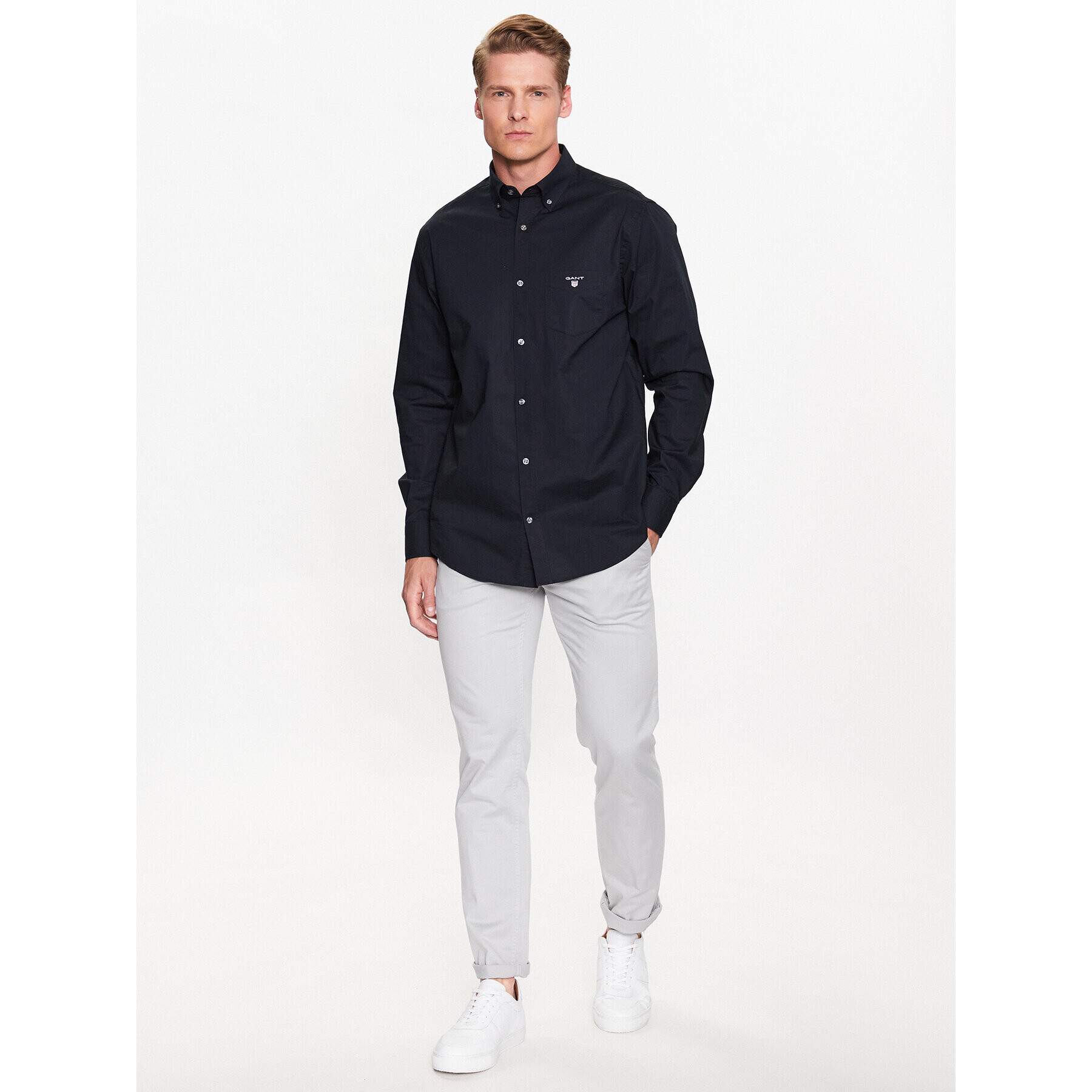 Gant Košile The Broadcloth Reg 3046400 Černá Regular Fit - Pepit.cz