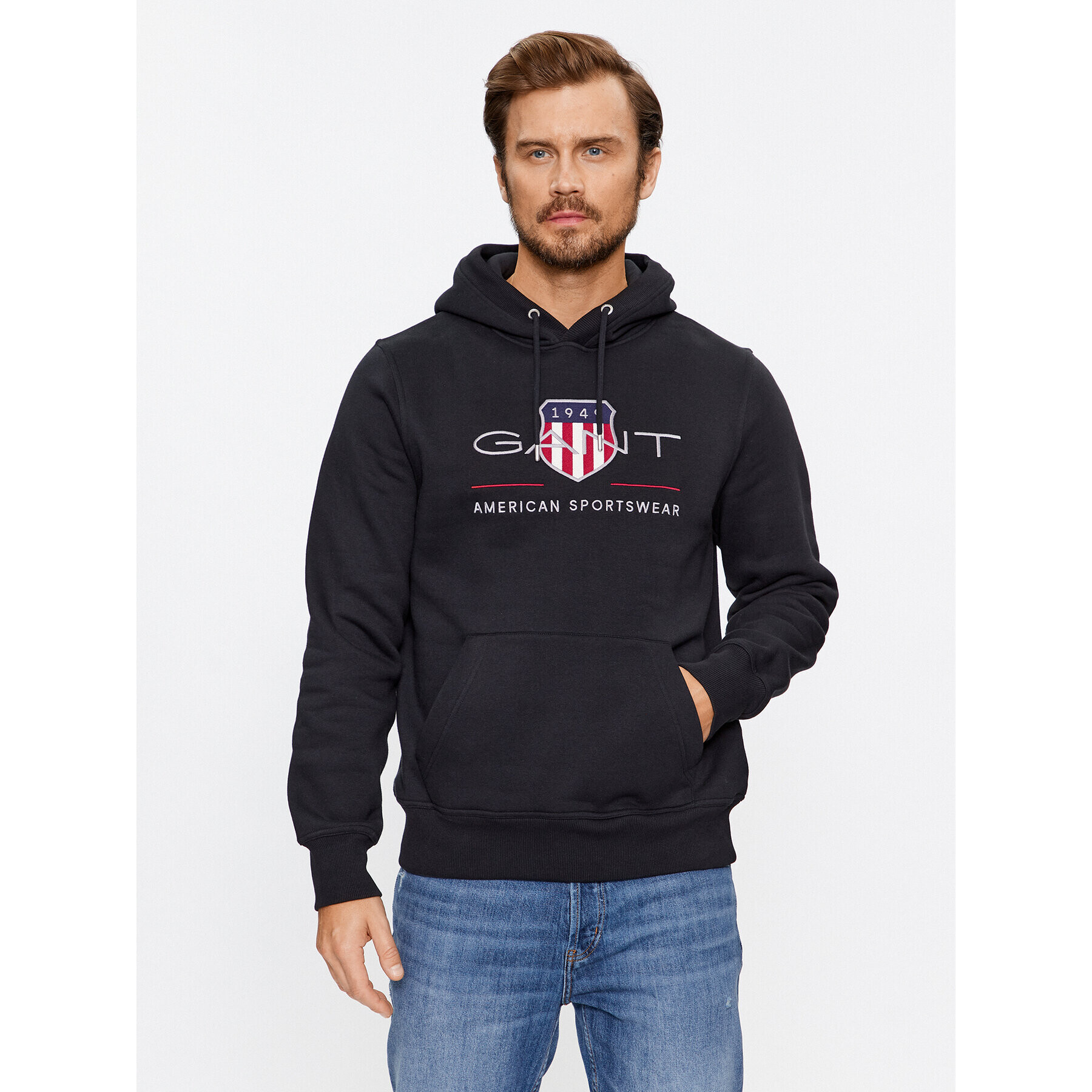 Gant Mikina Reg Archive Shield Hoodie 2047082 Černá Regular Fit - Pepit.cz