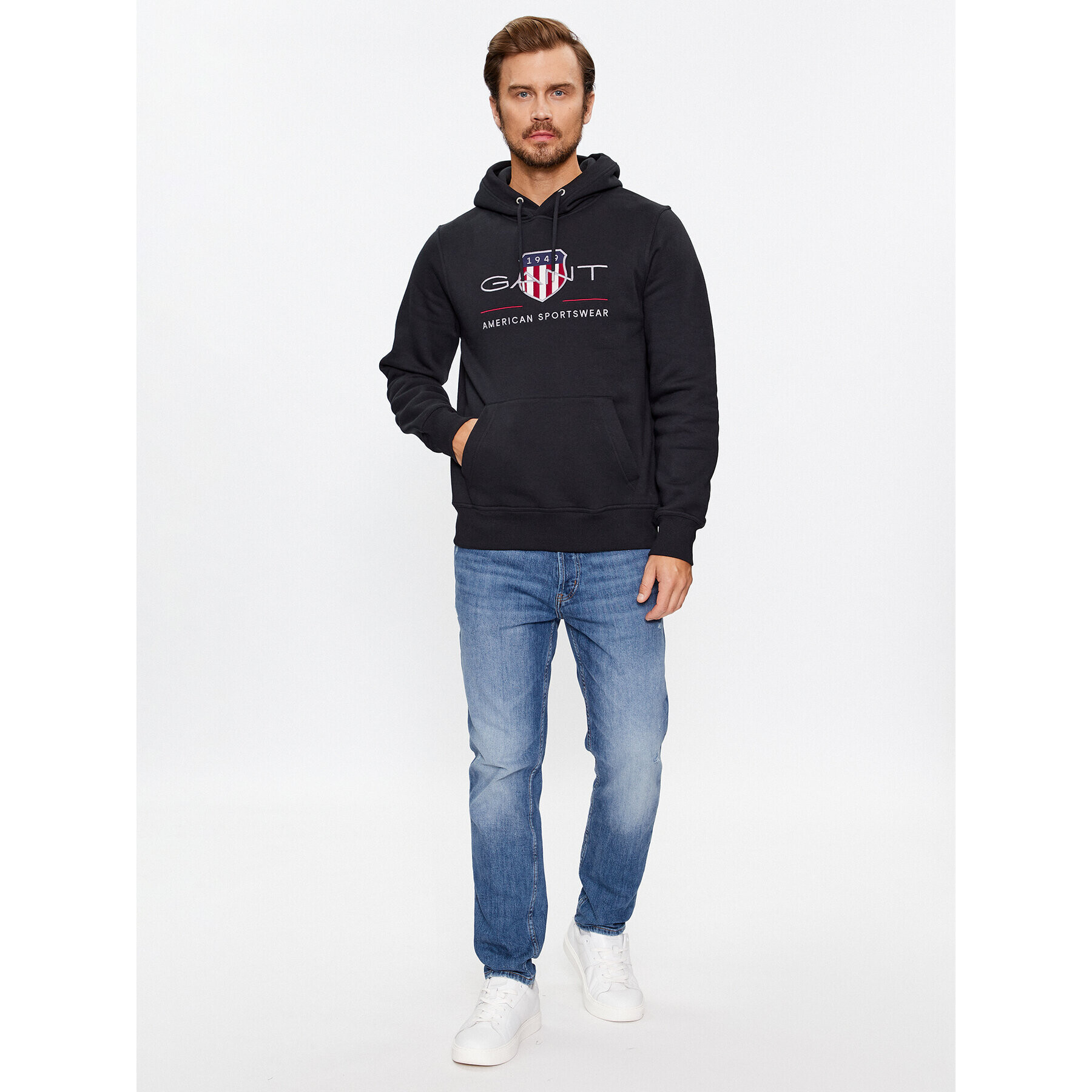 Gant Mikina Reg Archive Shield Hoodie 2047082 Černá Regular Fit - Pepit.cz