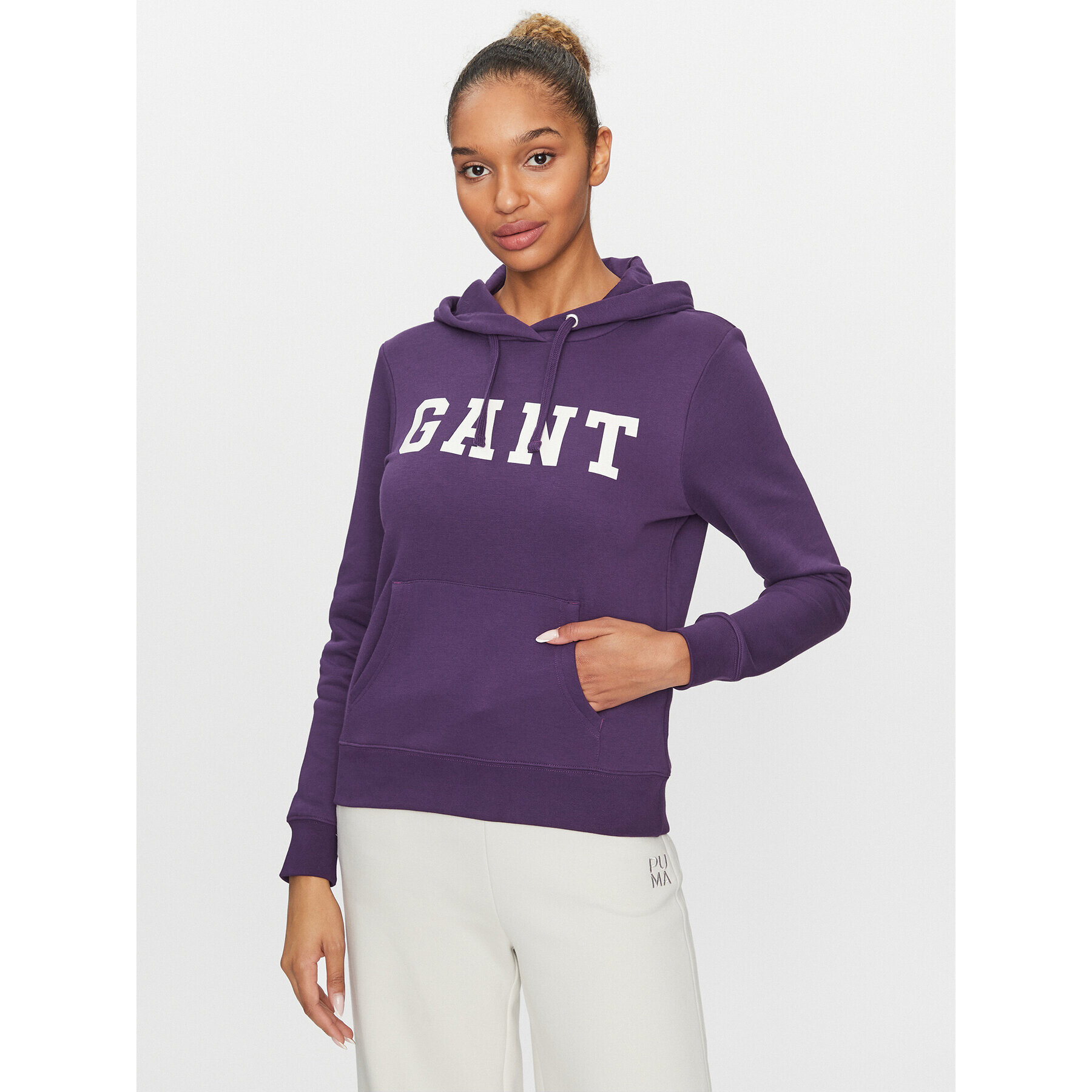 Gant Mikina Reg Graphic Hoodie 4200742 Fialová Regular Fit - Pepit.cz