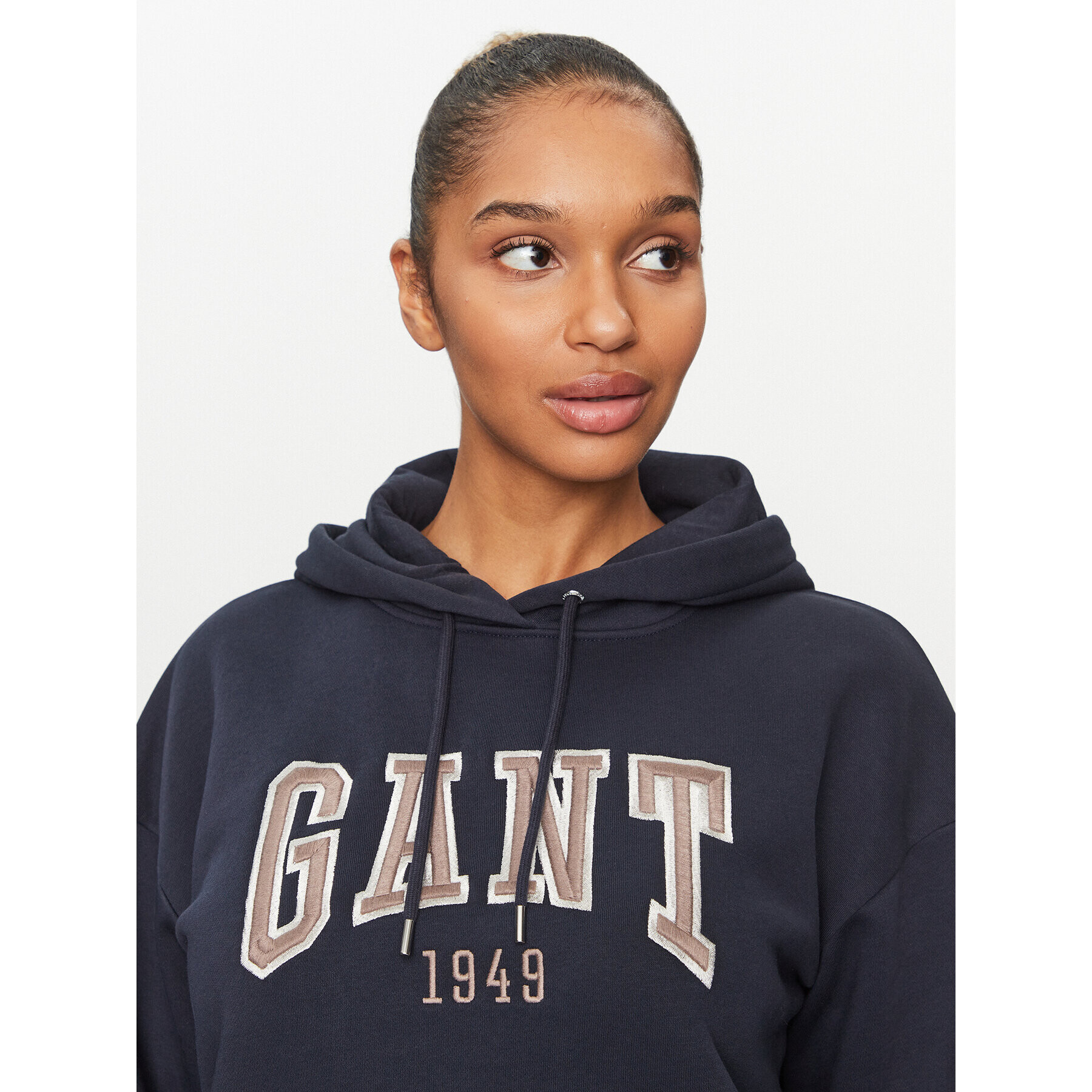 Gant Mikina Rel Logo Hoodie 4200726 Tmavomodrá Relaxed Fit - Pepit.cz