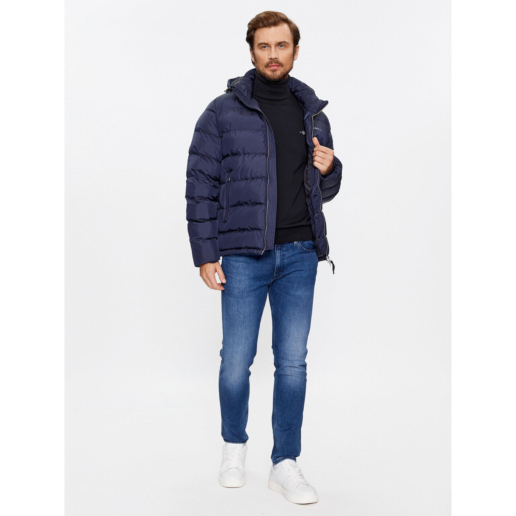 Gant Rolák Classic Cotton Rollerneck 8030563 Černá Regular Fit - Pepit.cz