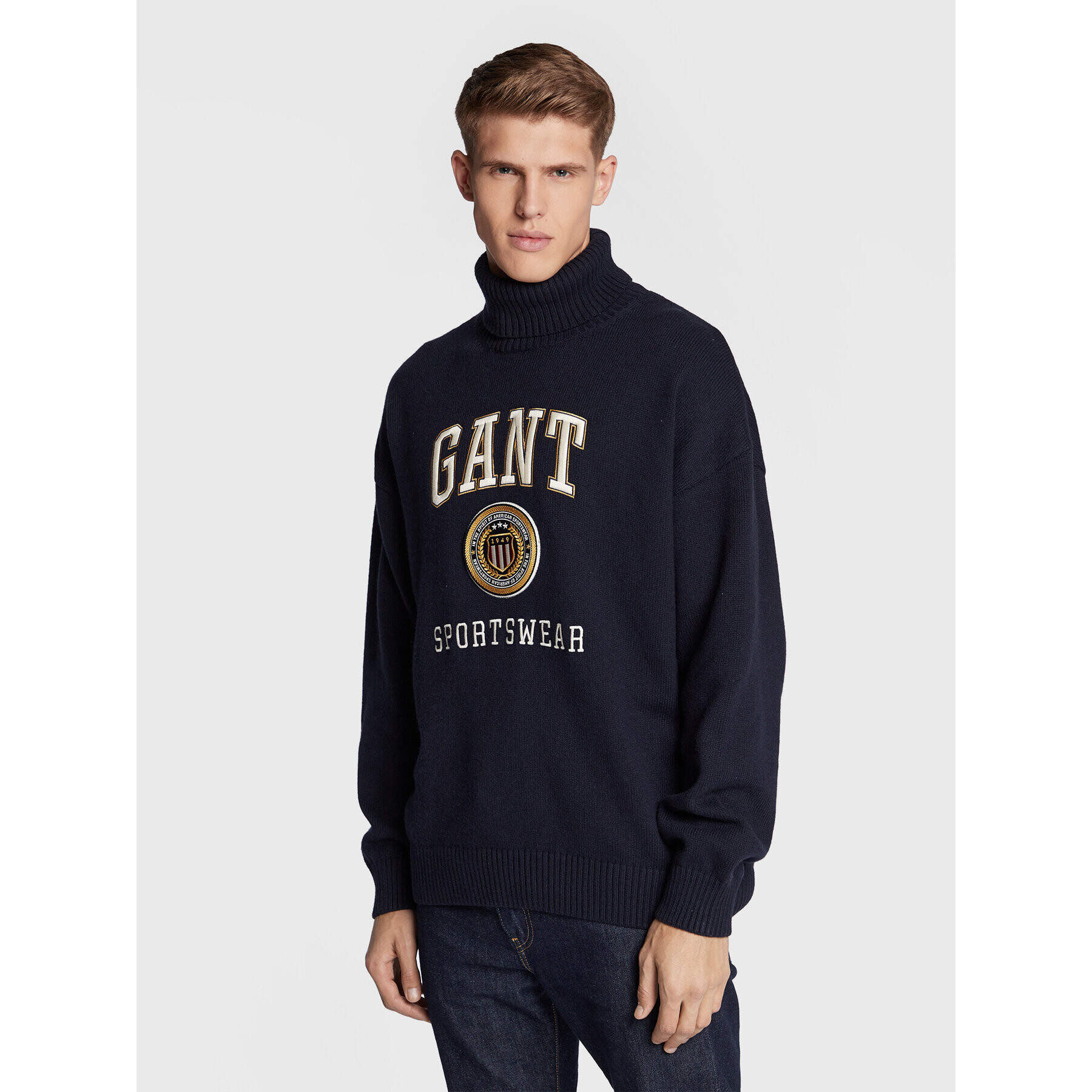 Gant Rolák Crest Shield 8040133 Tmavomodrá Regular Fit - Pepit.cz