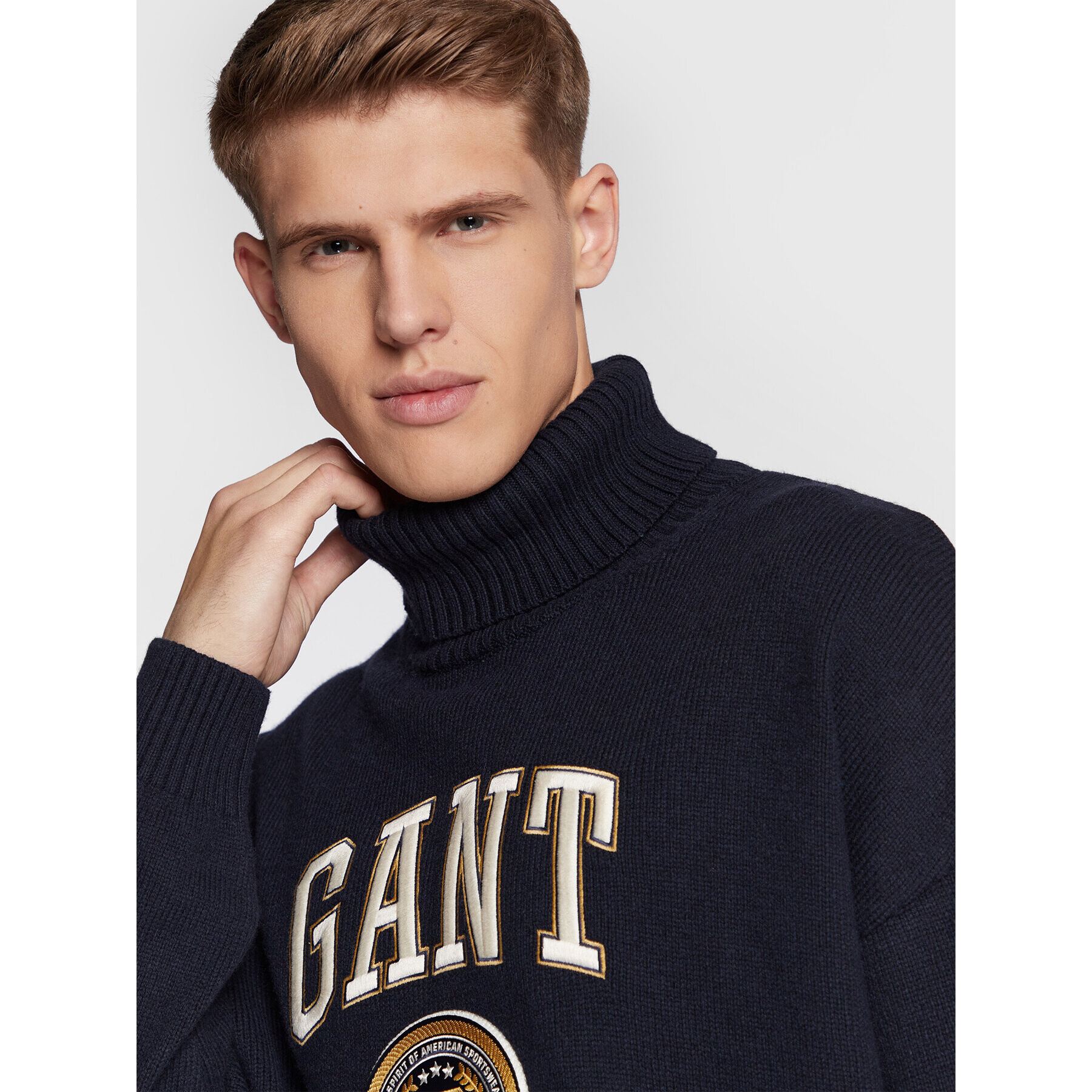 Gant Rolák Crest Shield 8040133 Tmavomodrá Regular Fit - Pepit.cz