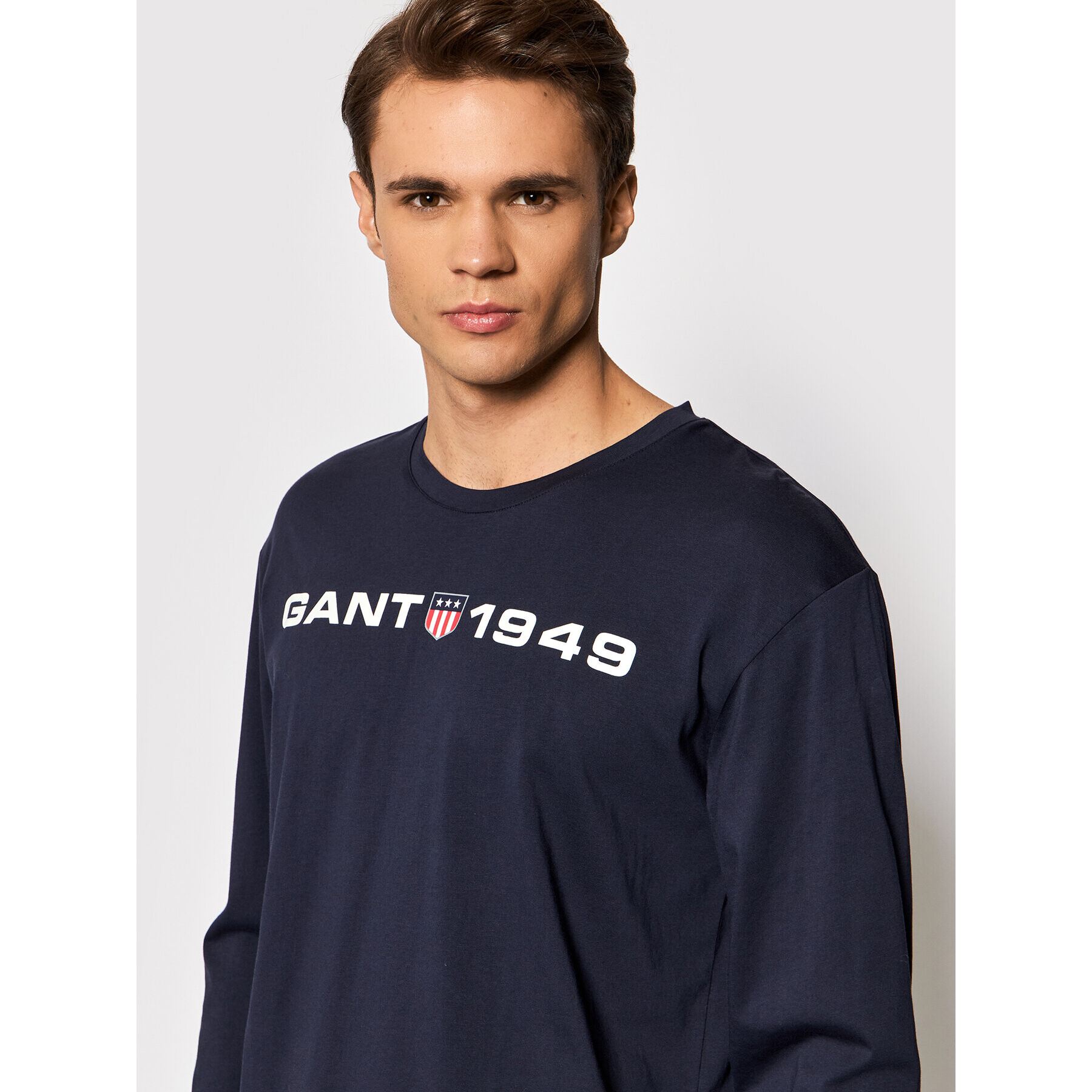 Gant S dlouhým rukávem Retro Shield 902139204 Tmavomodrá Regular Fit - Pepit.cz