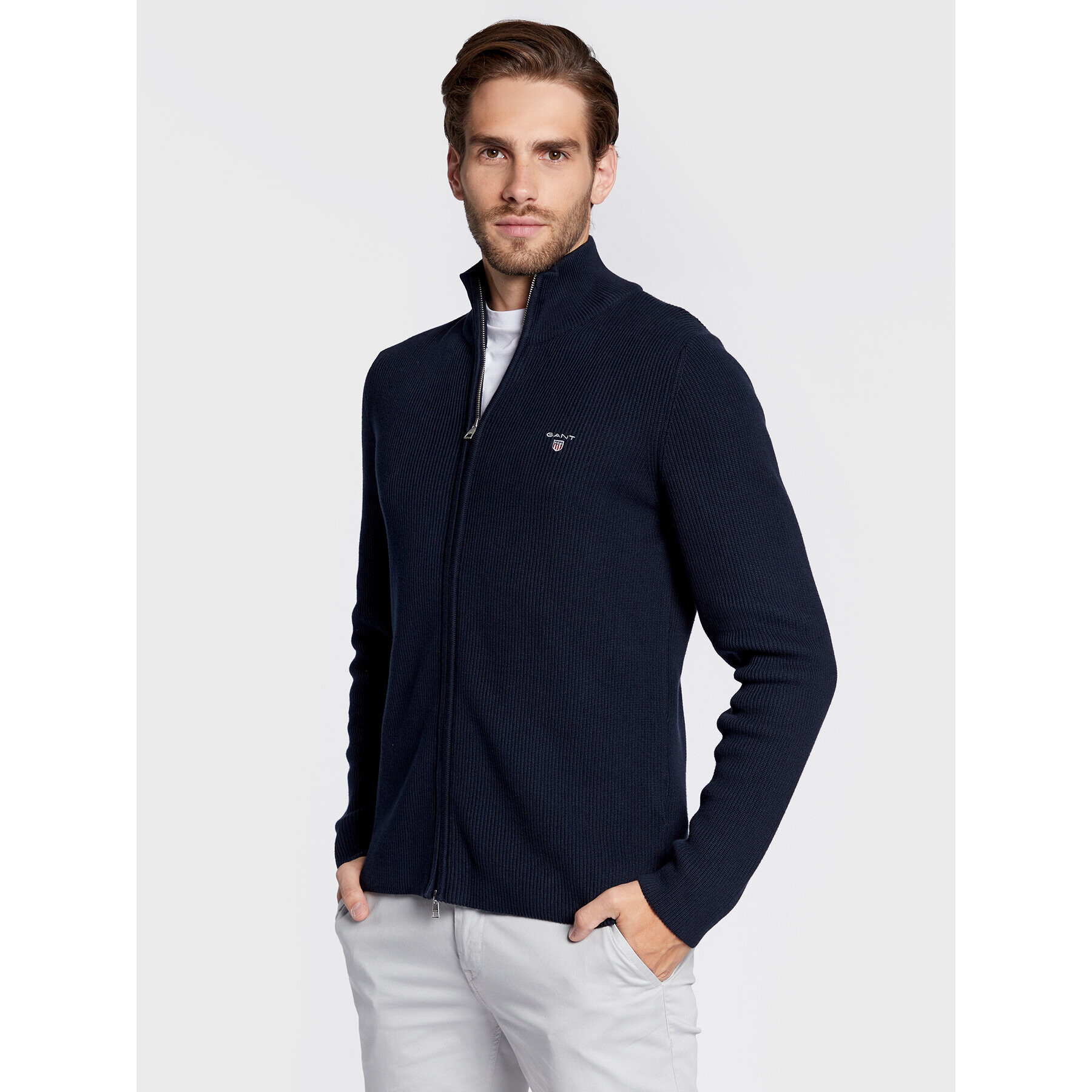 Gant Svetr 8030142 Tmavomodrá Slim Fit - Pepit.cz