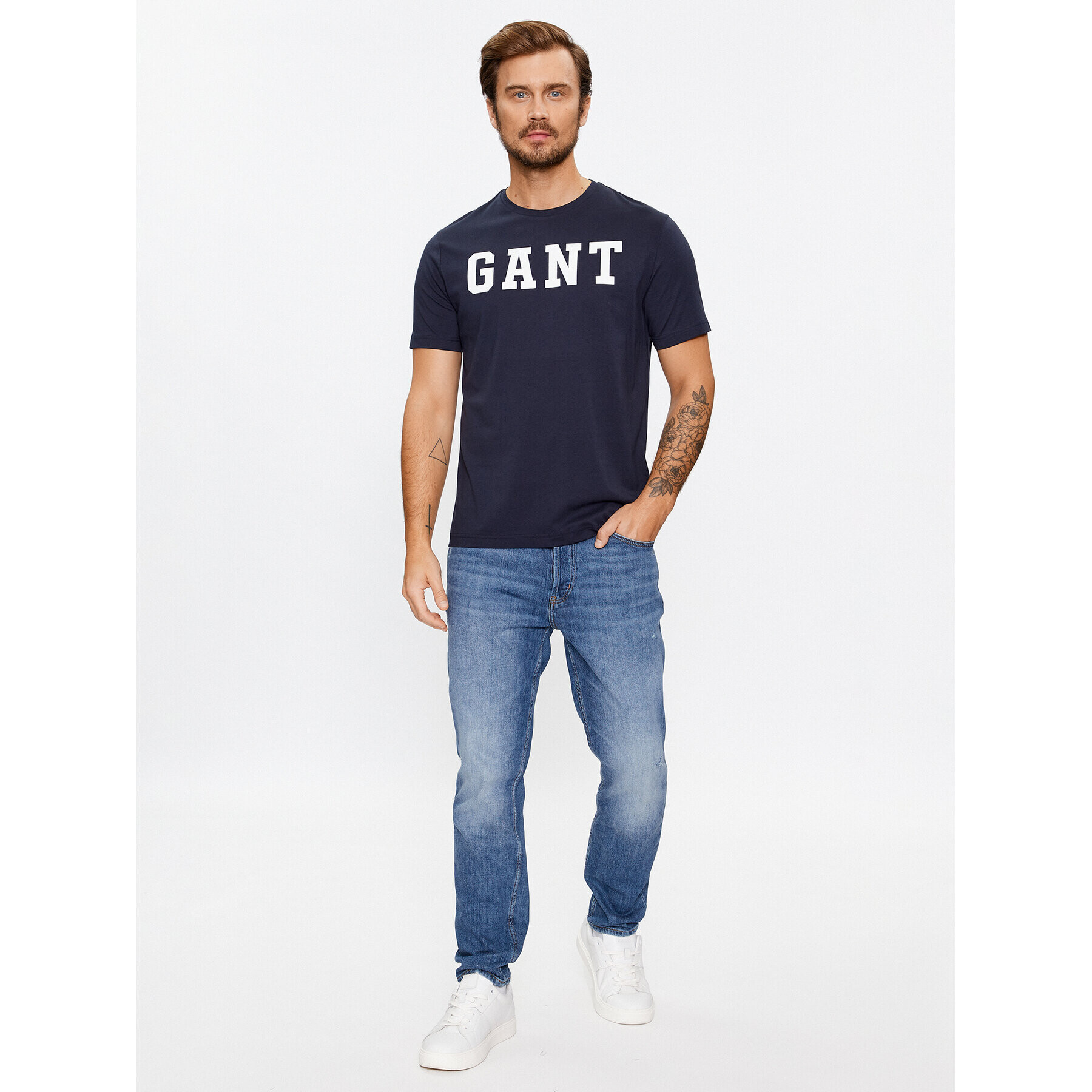 Gant T-Shirt Md. Ss 2003213 Tmavomodrá Regular Fit - Pepit.cz