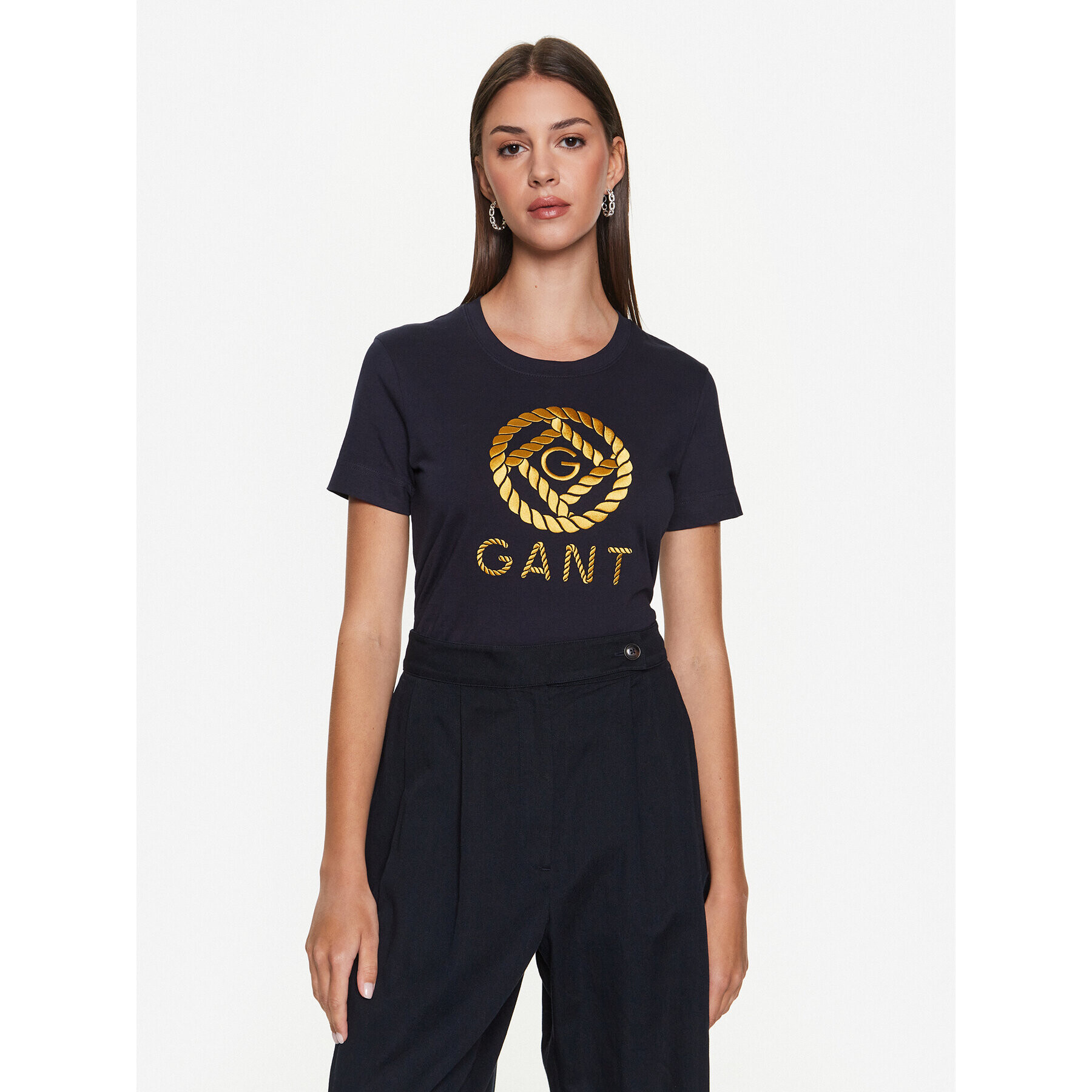 Gant T-Shirt Rope Icon 4200227 Tmavomodrá Regular Fit - Pepit.cz