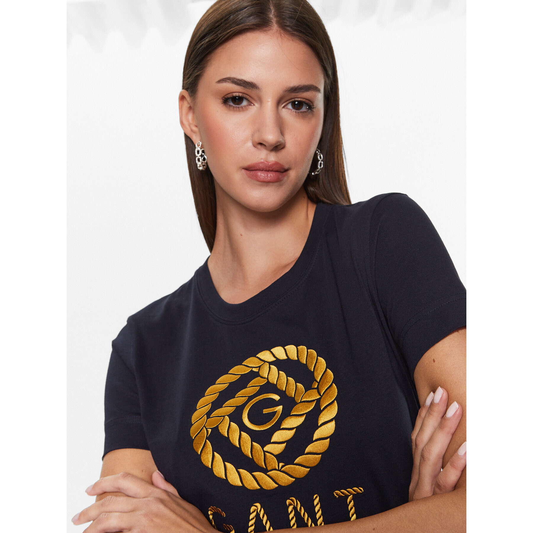 Gant T-Shirt Rope Icon 4200227 Tmavomodrá Regular Fit - Pepit.cz