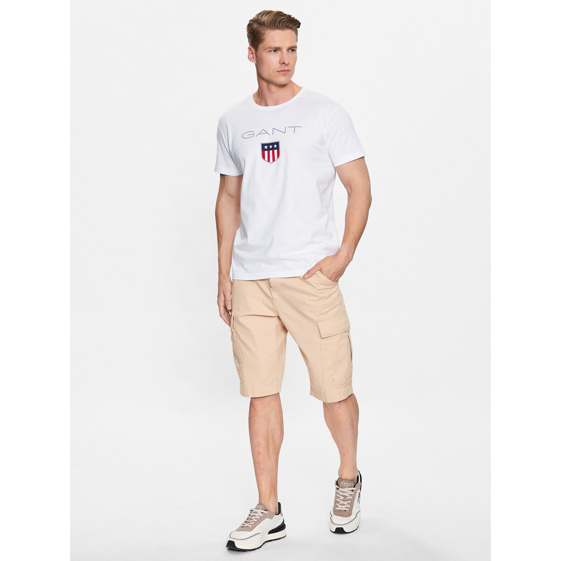 Gant T-Shirt Shield 2003023 Bílá Regular Fit - Pepit.cz