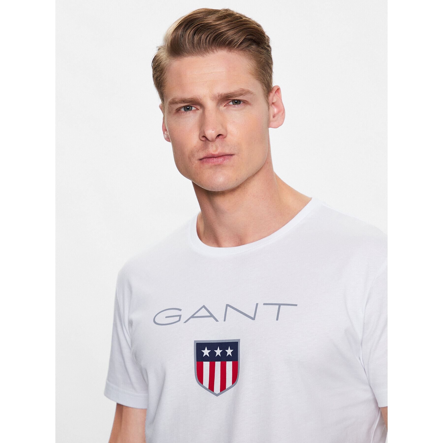 Gant T-Shirt Shield 2003023 Bílá Regular Fit - Pepit.cz