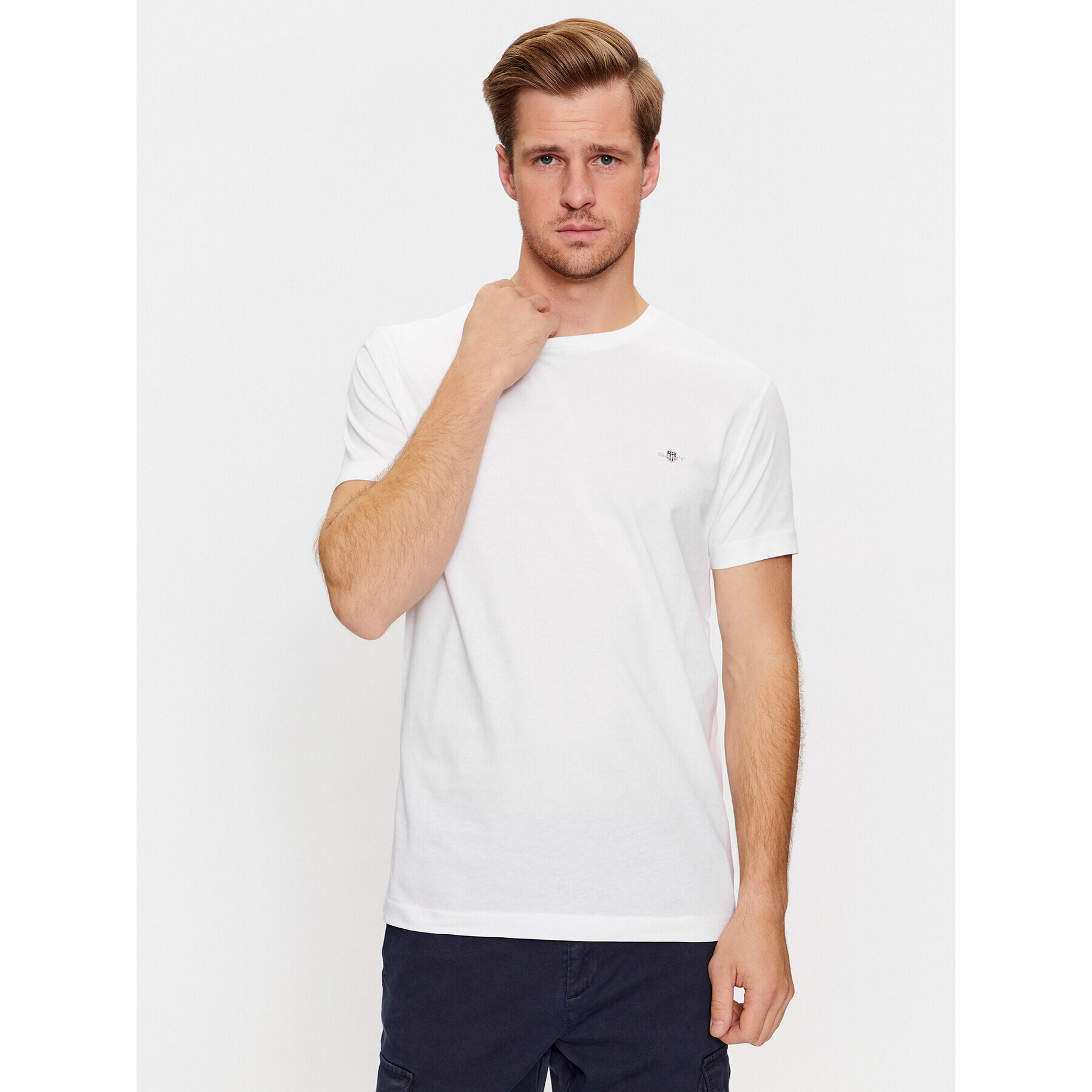 Gant T-Shirt Slim Shield Ss 2003185 Bílá Slim Fit - Pepit.cz