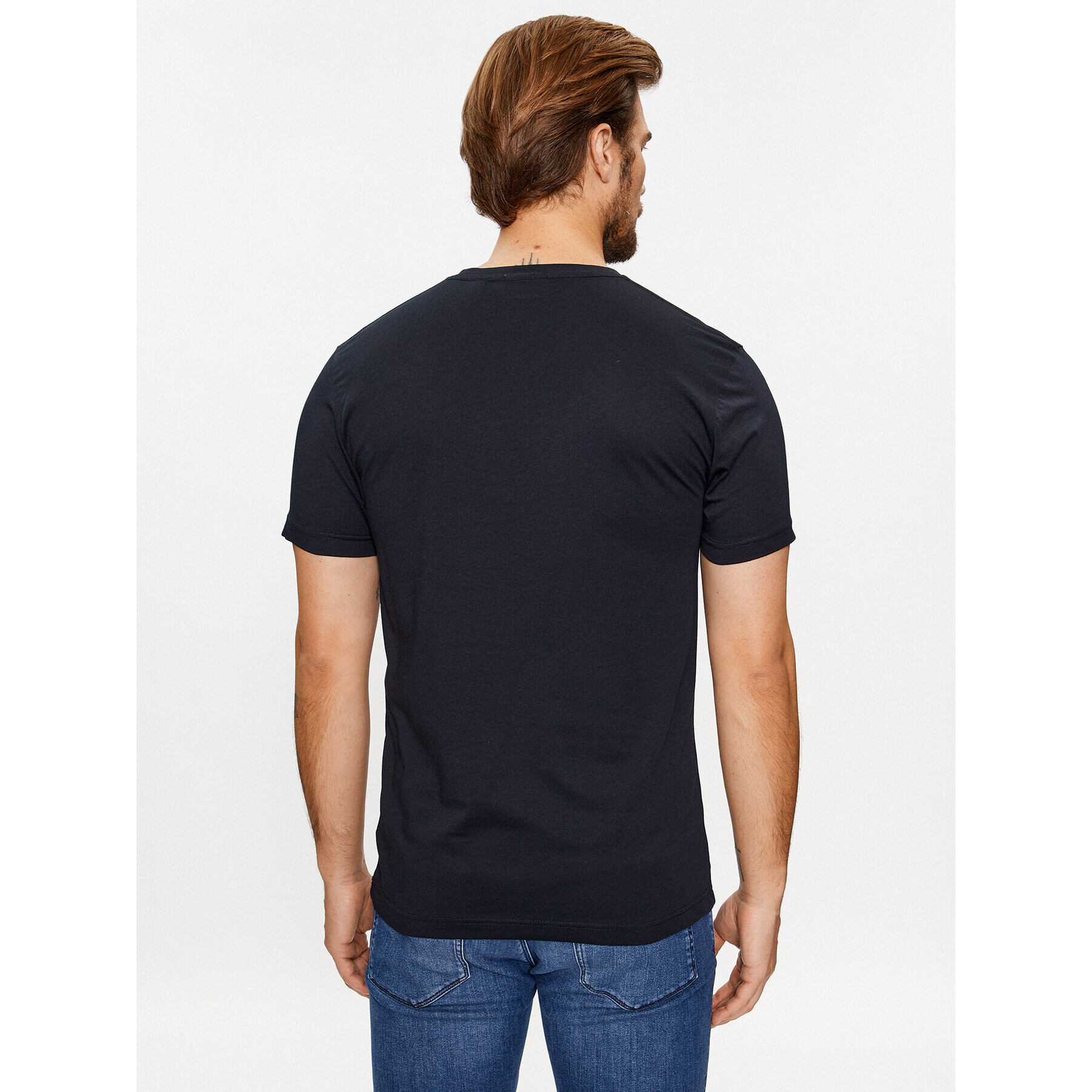 Gant T-Shirt Slim Shield V-Neck 2003186 Černá Slim Fit - Pepit.cz