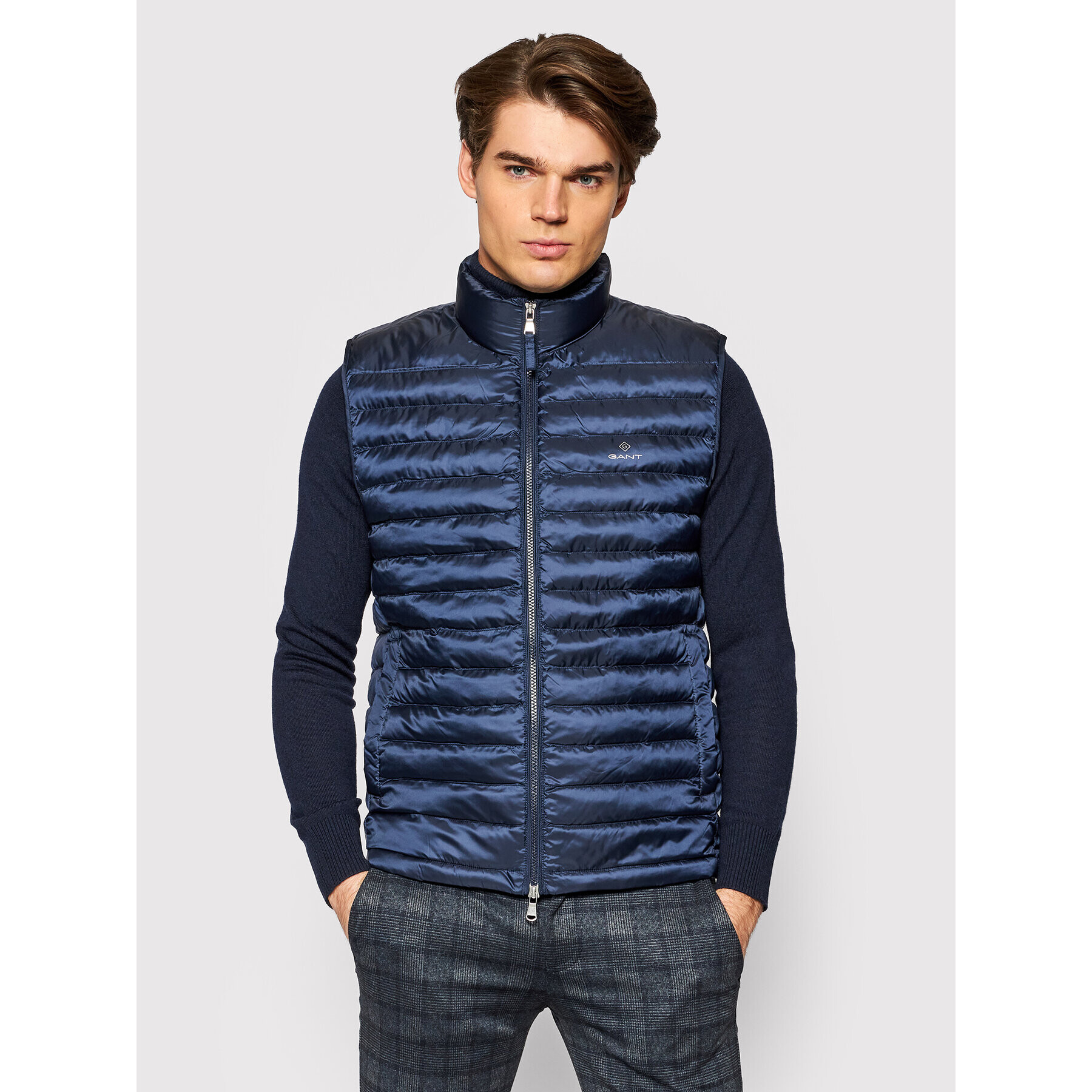 Gant Vesta Gilet 7006116 Tmavomodrá Regular Fit - Pepit.cz