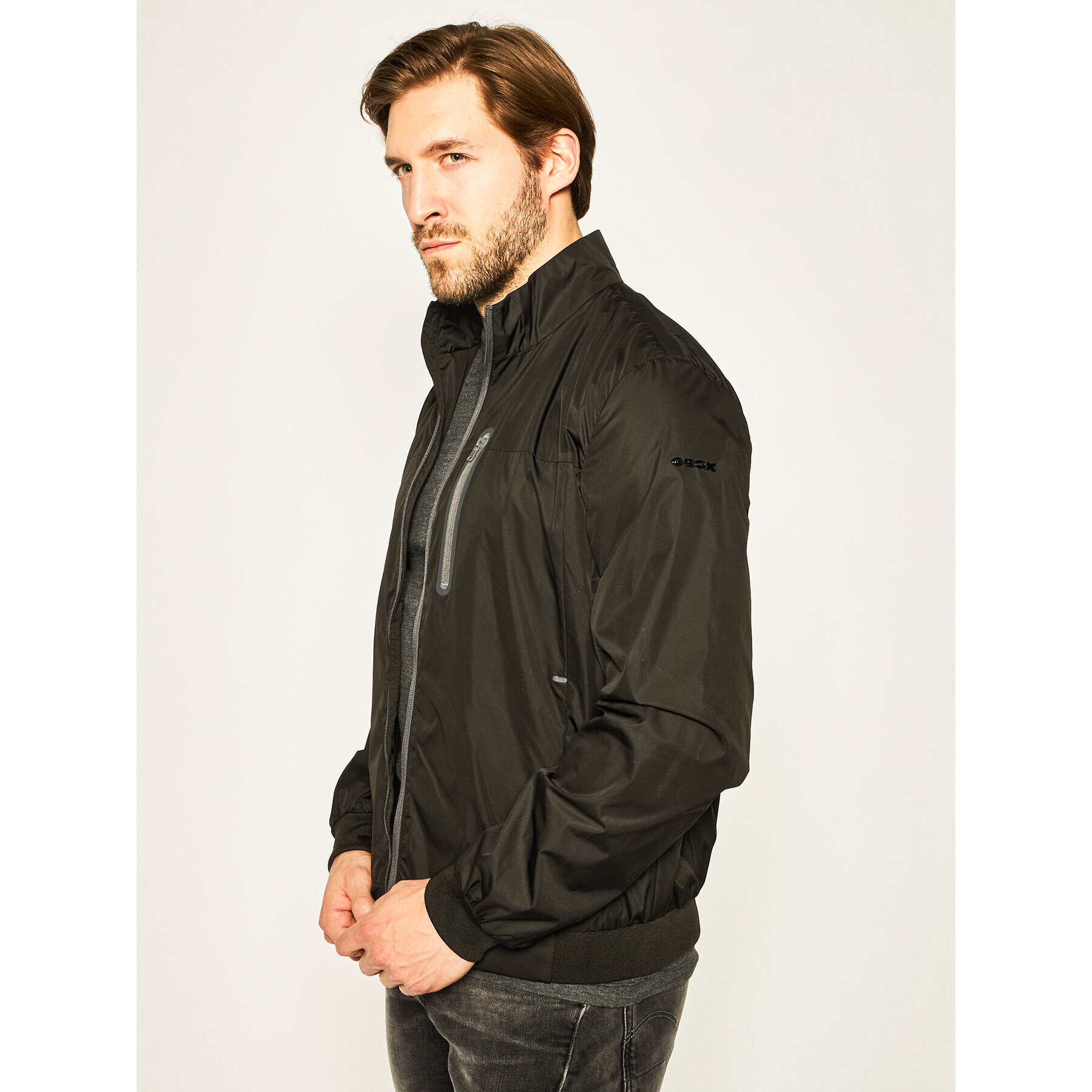 Geox Bunda bomber Ponza M0221E T2446 F9000 Černá Regular Fit - Pepit.cz