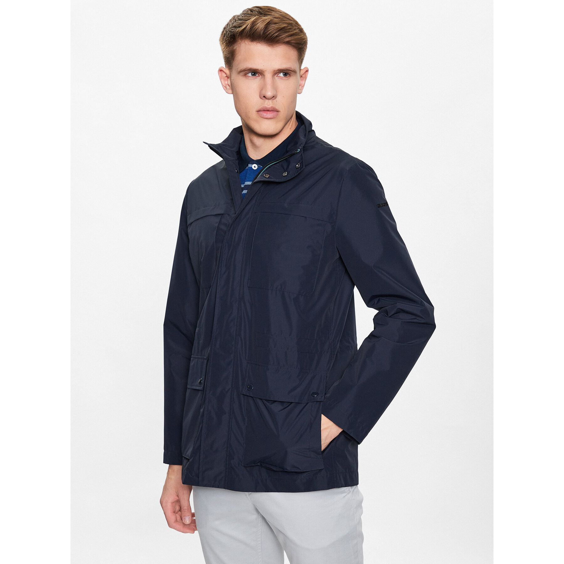 Geox Bunda bomber Ponza M3520L-T2620 F1624 Modrá Regular Fit - Pepit.cz