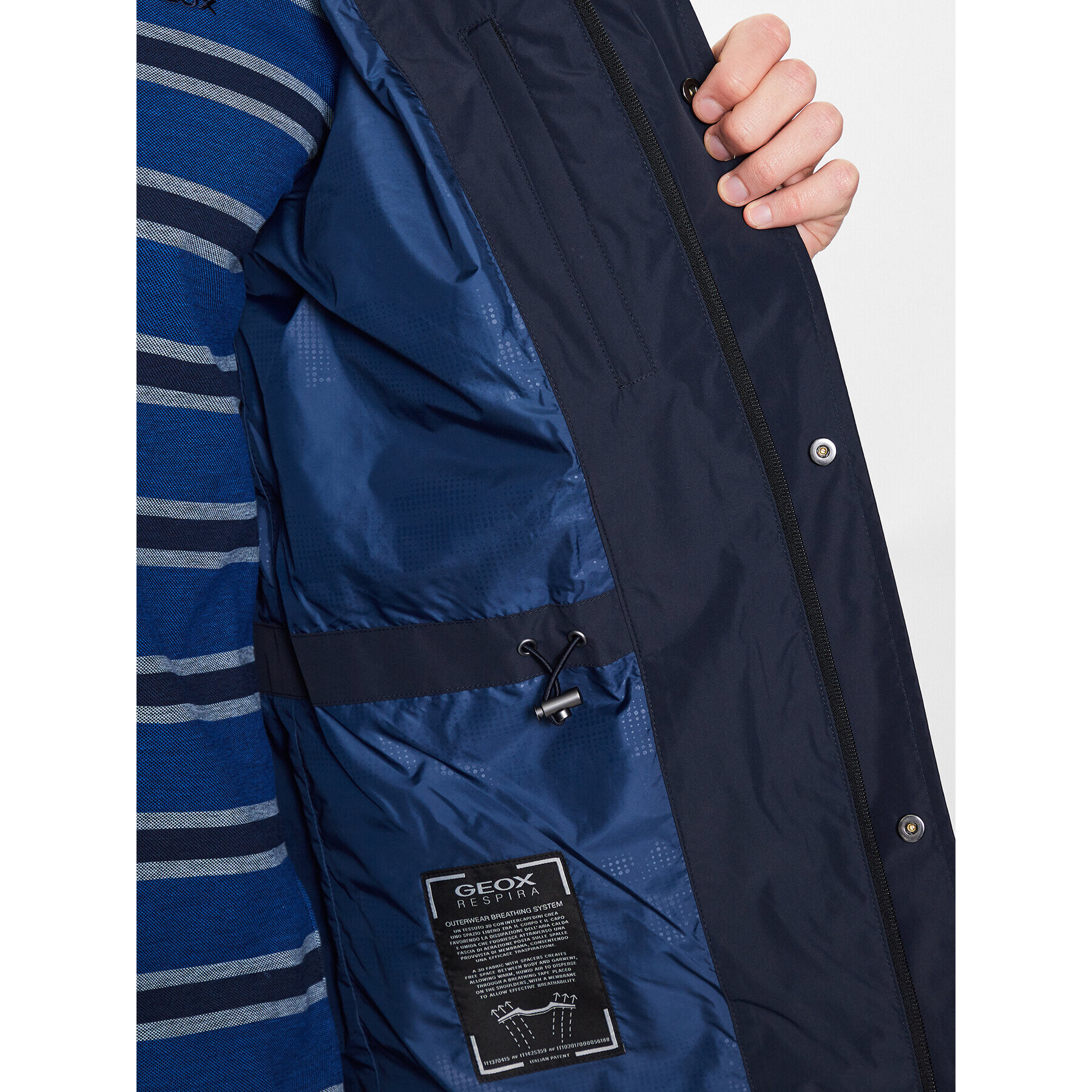 Geox Bunda bomber Ponza M3520L-T2620 F1624 Modrá Regular Fit - Pepit.cz