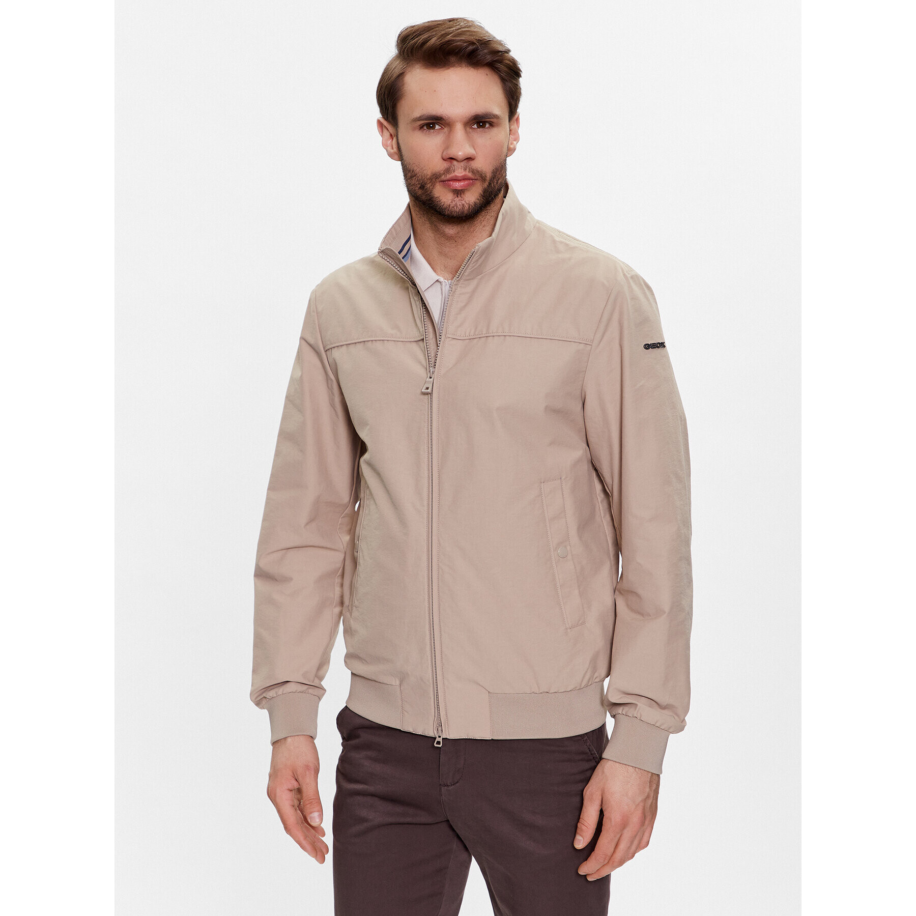 Geox Bunda bomber Vincit M3520D-T2983 F5241 Hnědá Regular Fit - Pepit.cz