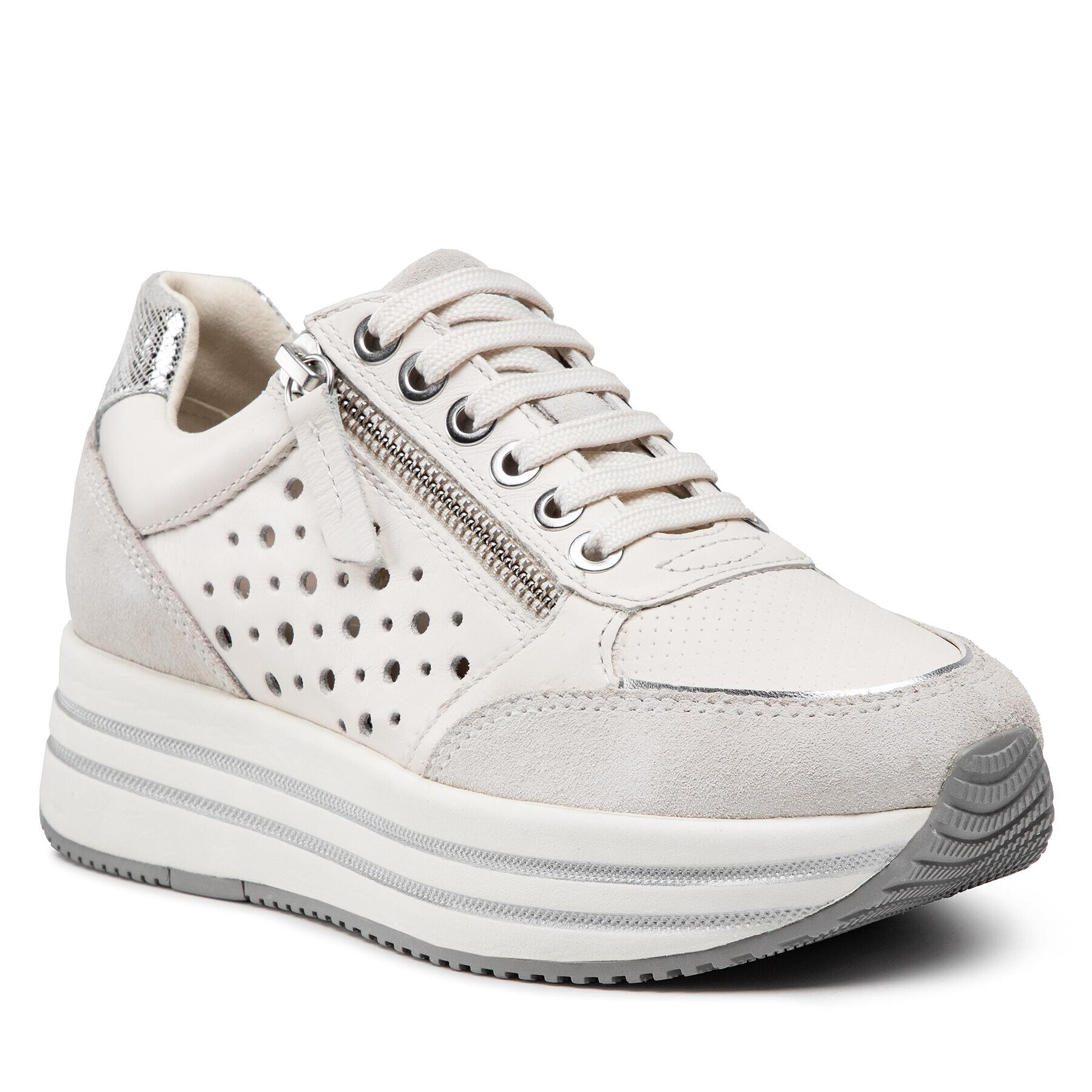 Geox Sneakersy D Kency B D25QHB 08522 C1002 Bílá - Pepit.cz