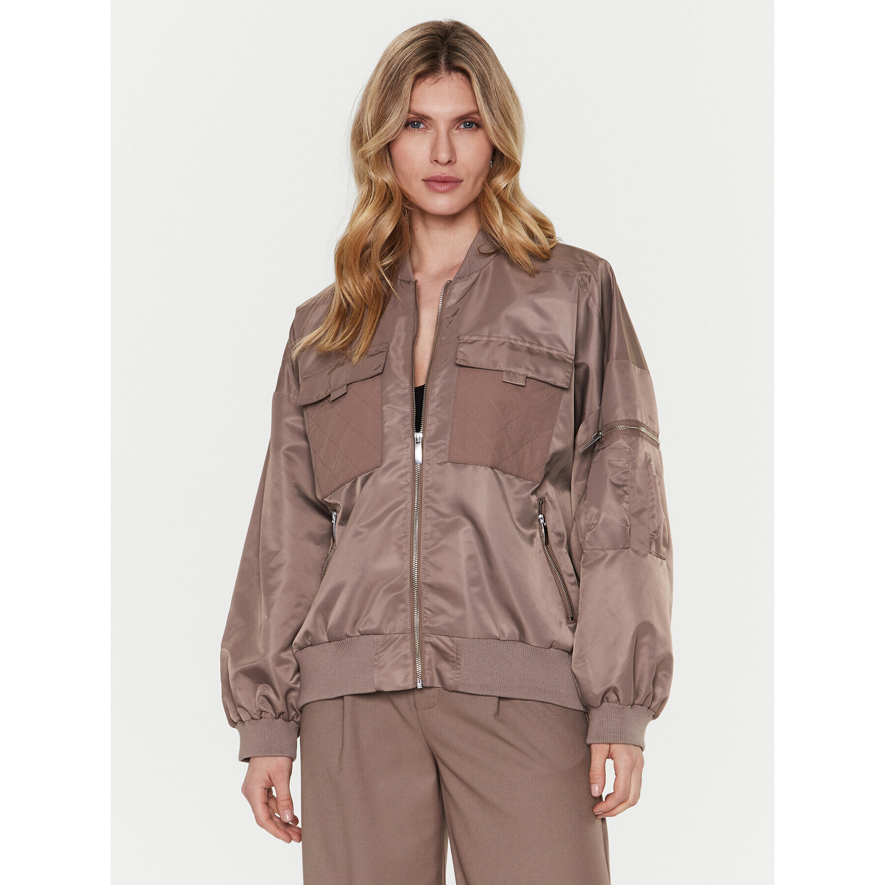 Gestuz Bunda bomber Kopra 10906493 Hnědá Oversize - Pepit.cz