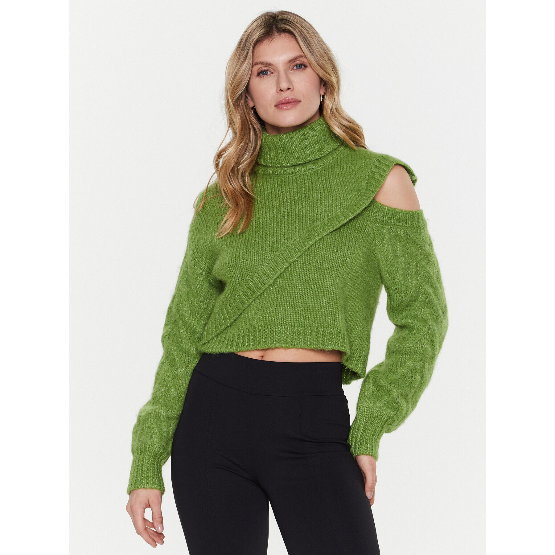 Gestuz Rolák Artiko 10906754 Zelená Cropped Fit - Pepit.cz