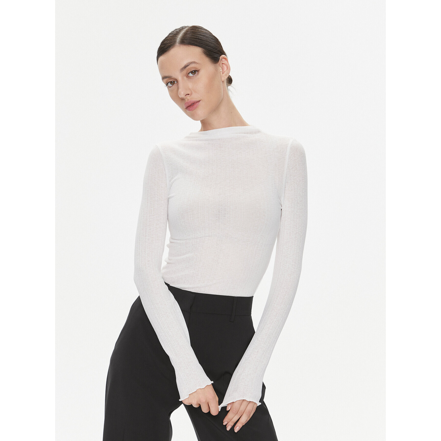 Gina Tricot Halenka 22251 Bílá Slim Fit - Pepit.cz