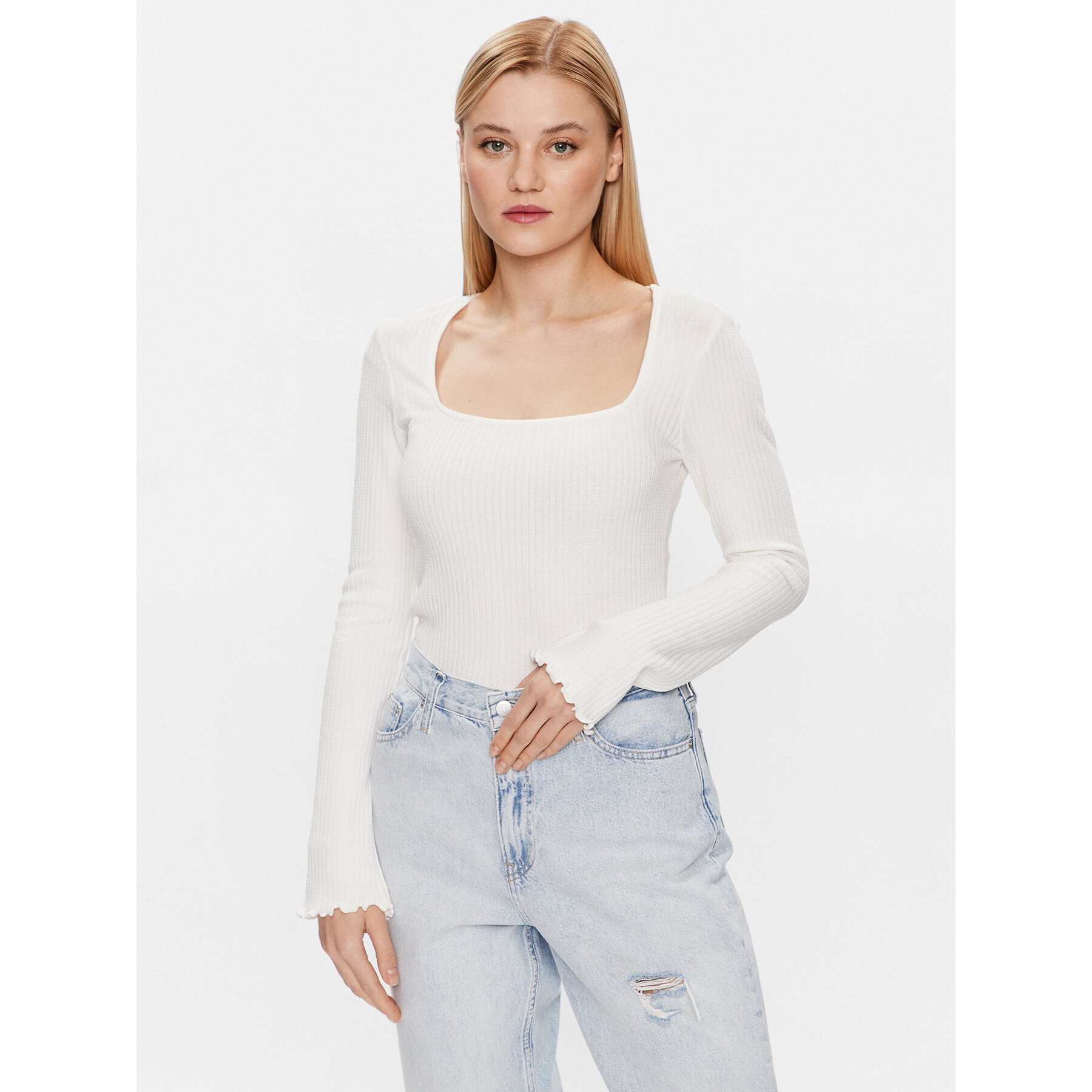 Gina Tricot Halenka Alba 18689 Bílá Regular Fit - Pepit.cz