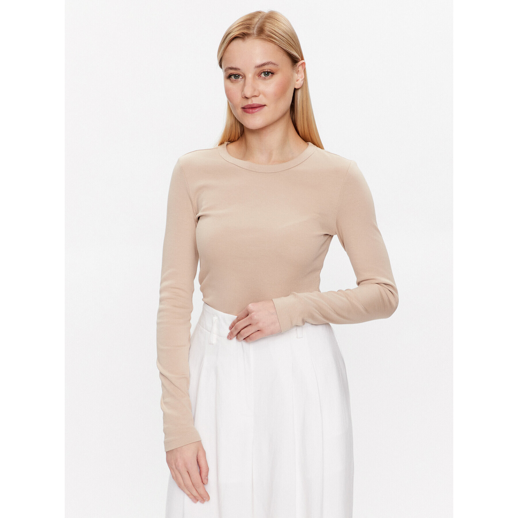 Gina Tricot Halenka Basic 18863 Béžová Slim Fit - Pepit.cz