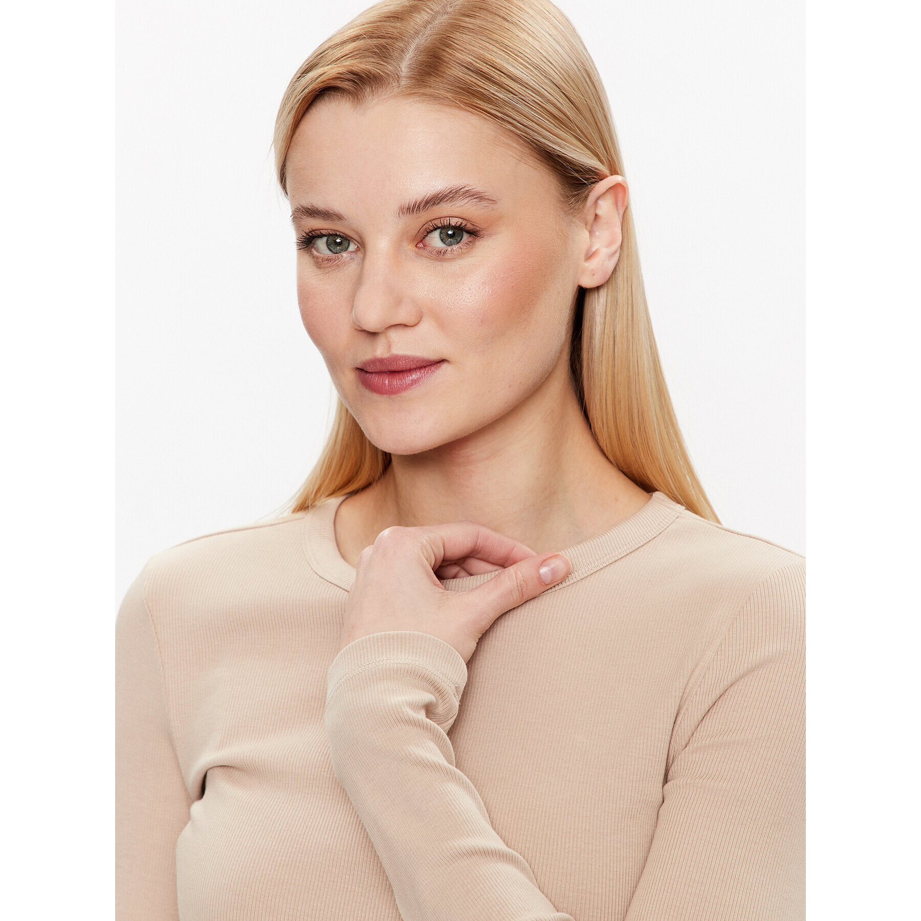 Gina Tricot Halenka Basic 18863 Béžová Slim Fit - Pepit.cz