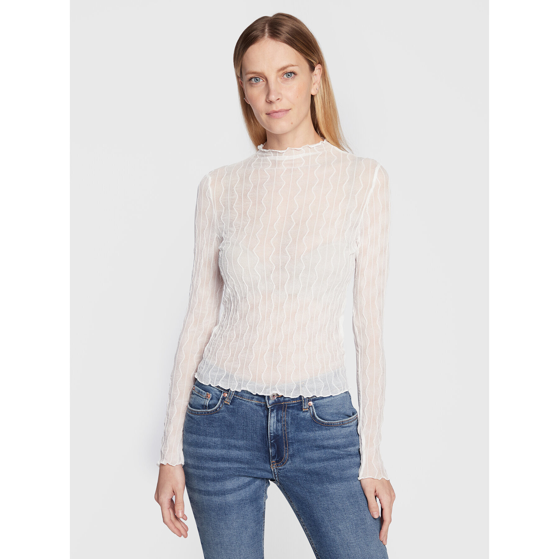 Gina Tricot Halenka Everly 17923 Bílá Regular Fit - Pepit.cz