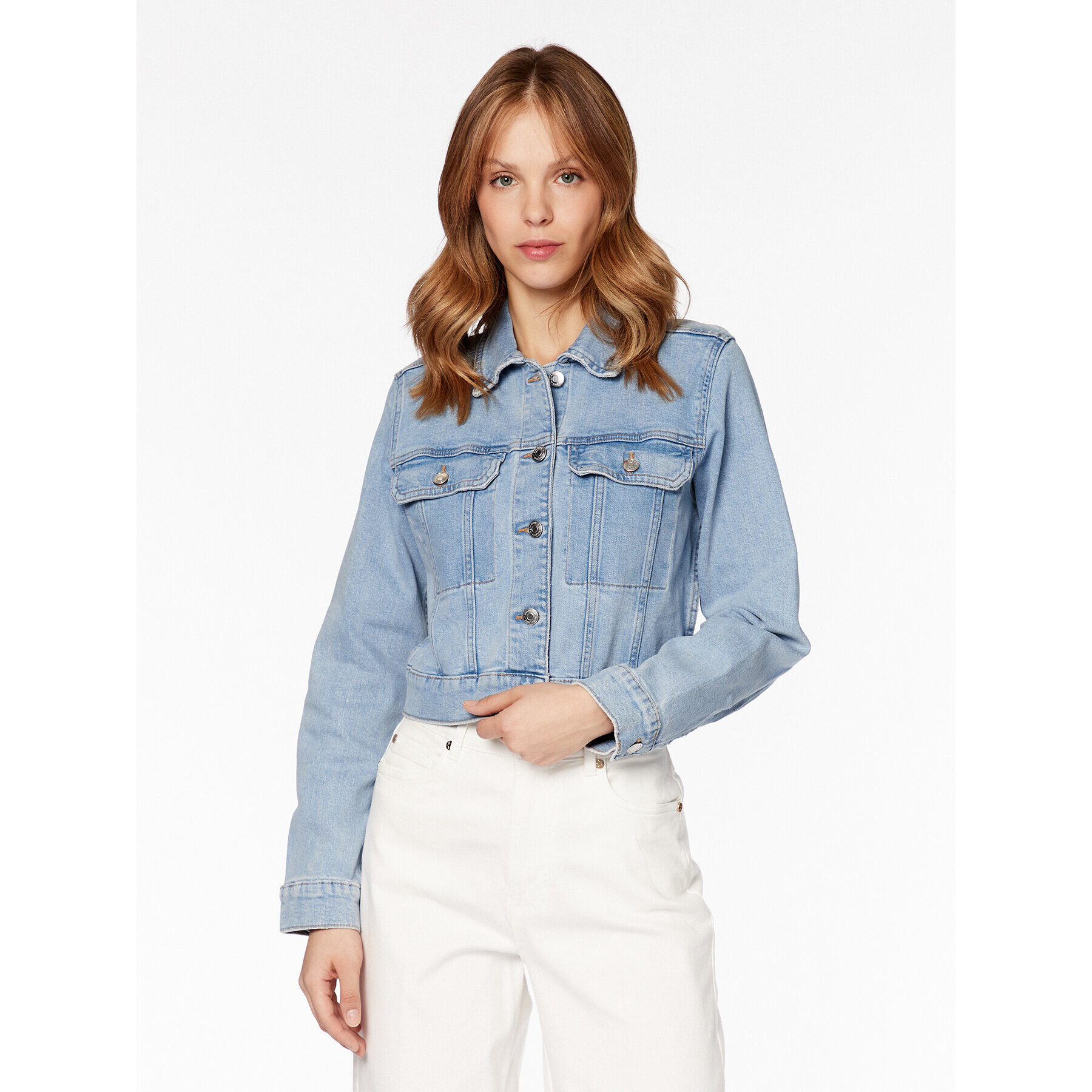 Gina Tricot Jeansová bunda 18792 Modrá Regular Fit - Pepit.cz