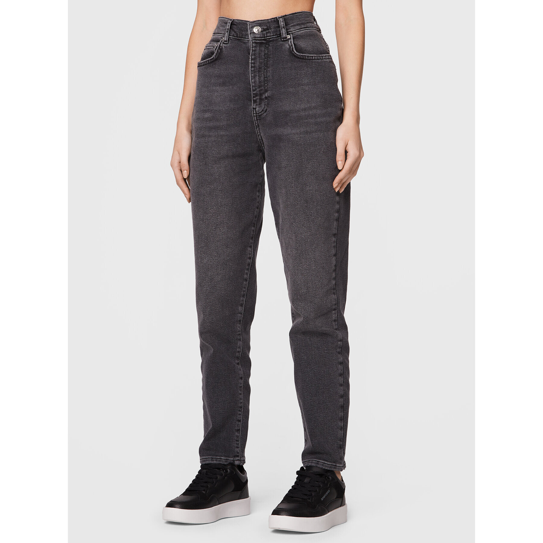 Gina Tricot Jeansy Comfy 86122 Šedá Mom Fit - Pepit.cz